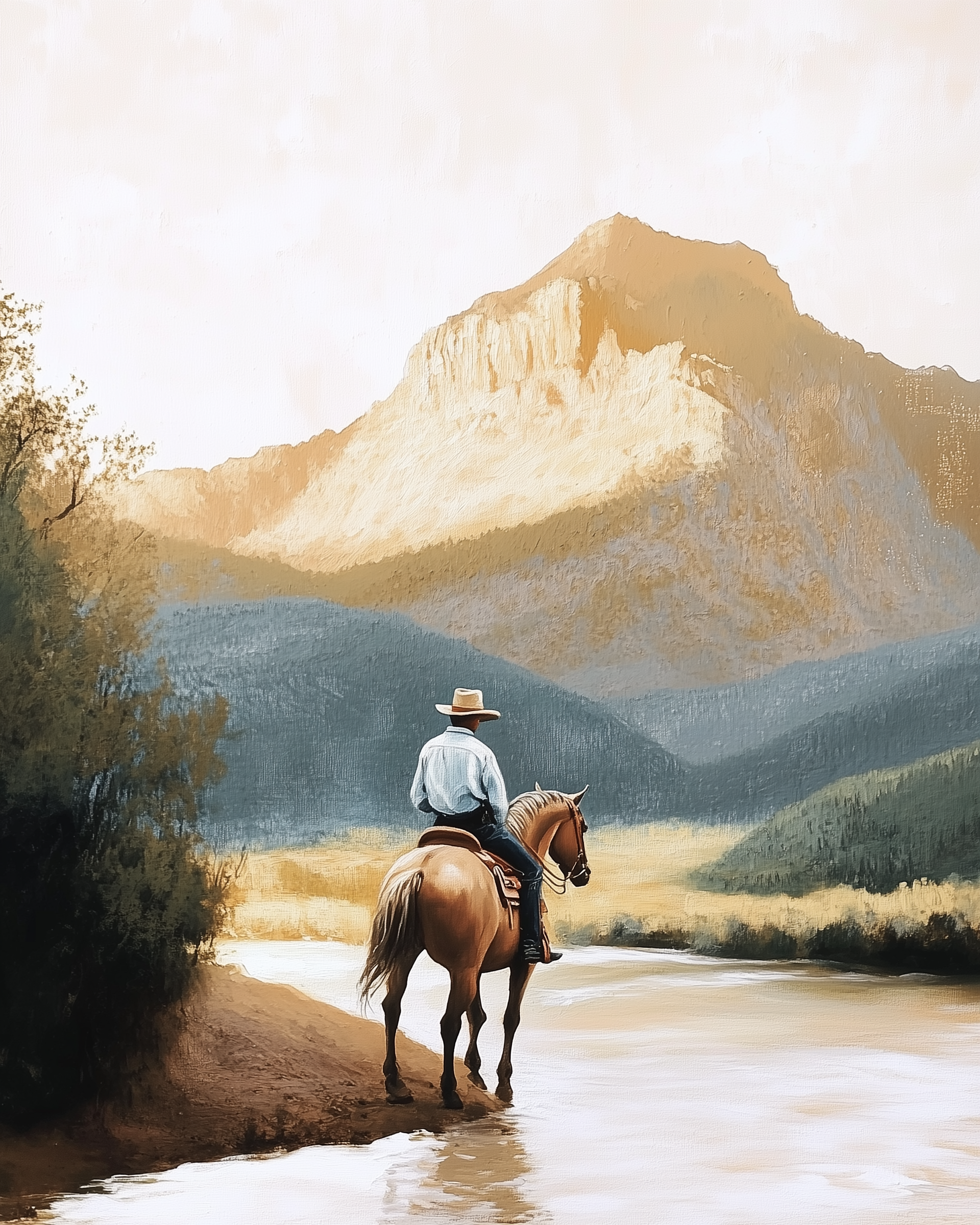 Distant Horizons - Cowboy Wall Art for Living Room, Bedroom or Office