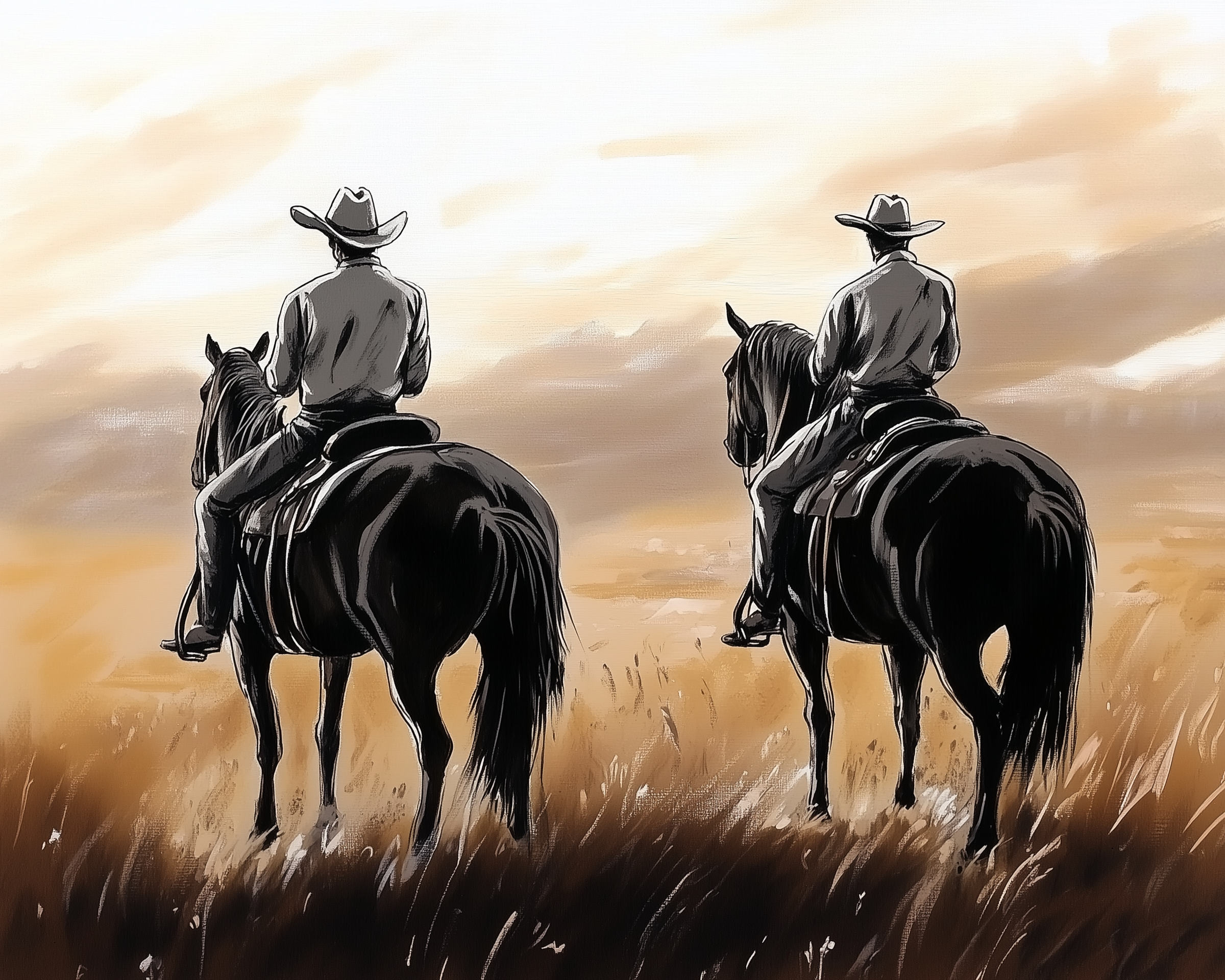 Vast Solitude - Cowboys Wall Art for Living Room, Bedroom or Office