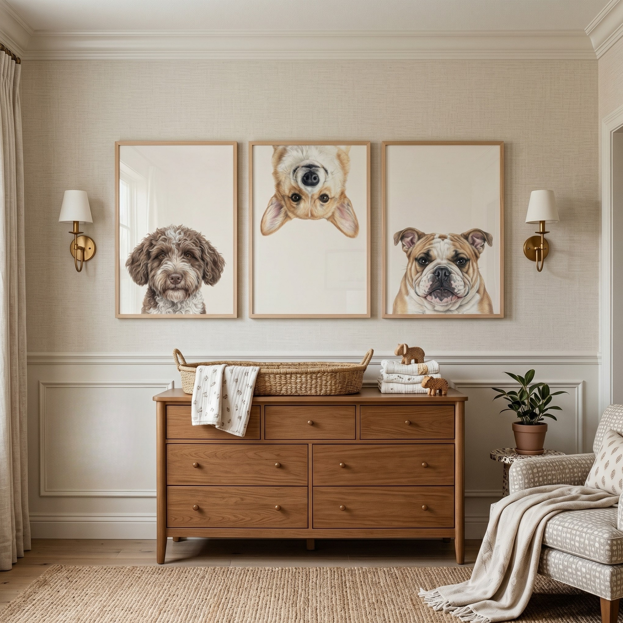 Curious Peekaboo Pet Dog Wall Art Set of 3 - Curious Pup Faces