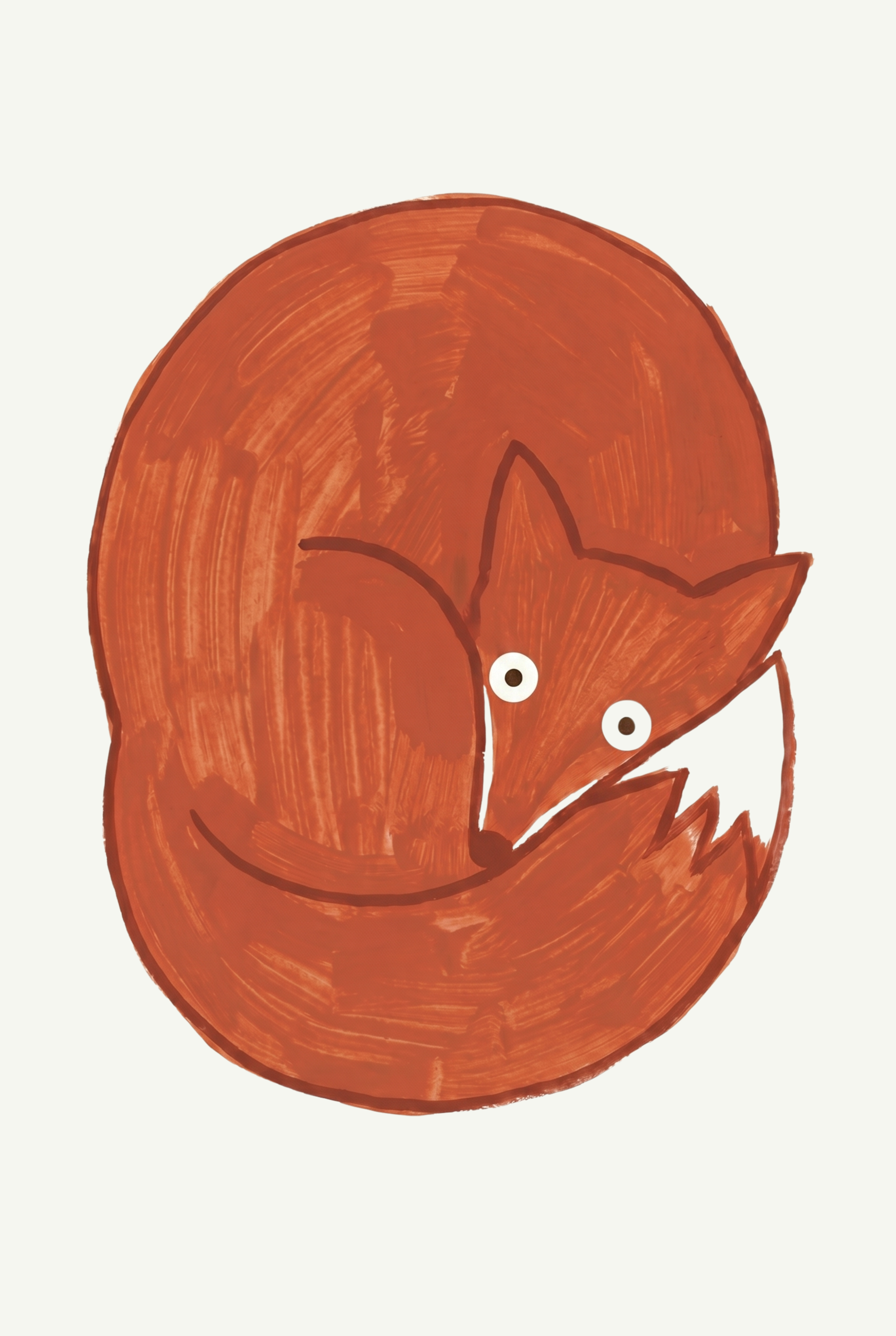 Curled Up Red Fox Wall Art - Sleepy Red Fox