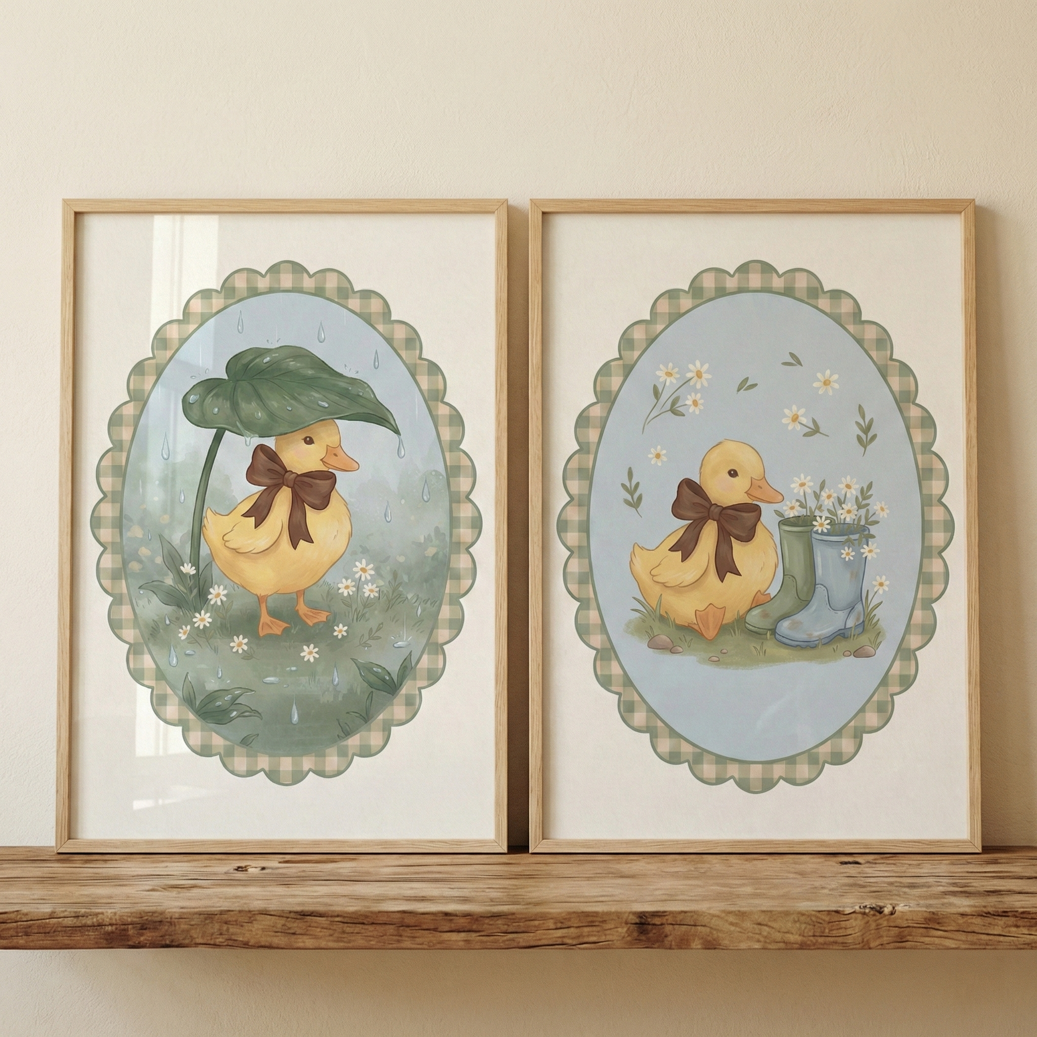 Cute Duckling Wall Art Set of 2 - Dainty Duckling Days