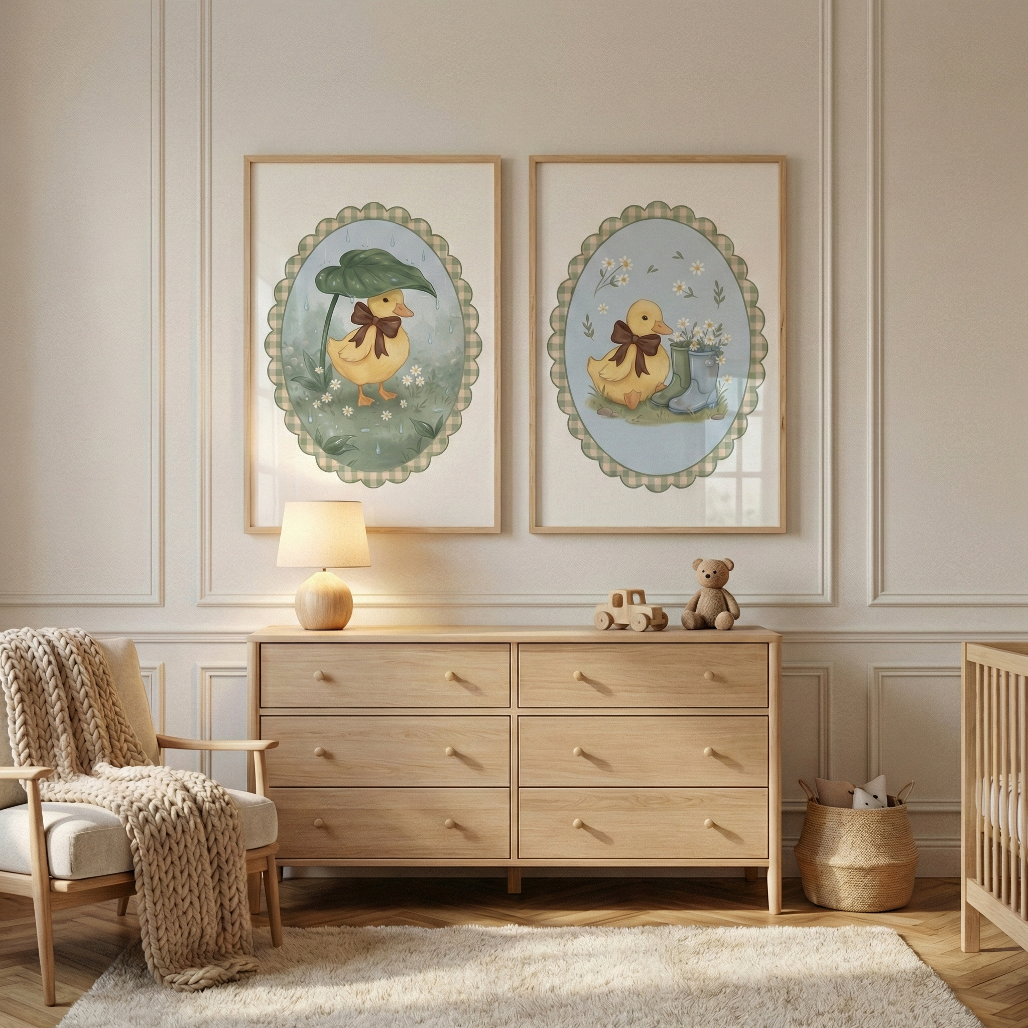 Cute Duckling Wall Art Set of 2 - Dainty Duckling Days