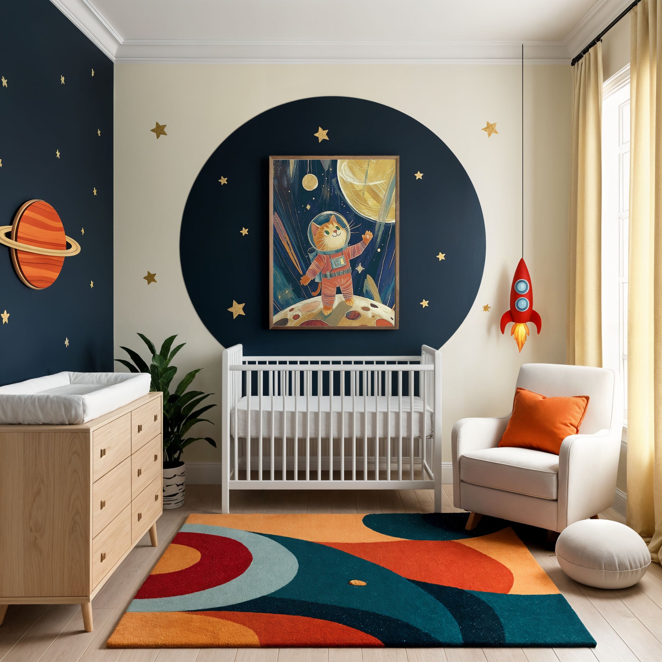 Space Wall Decor for Nursery and Kids Rooms - Astro Paws