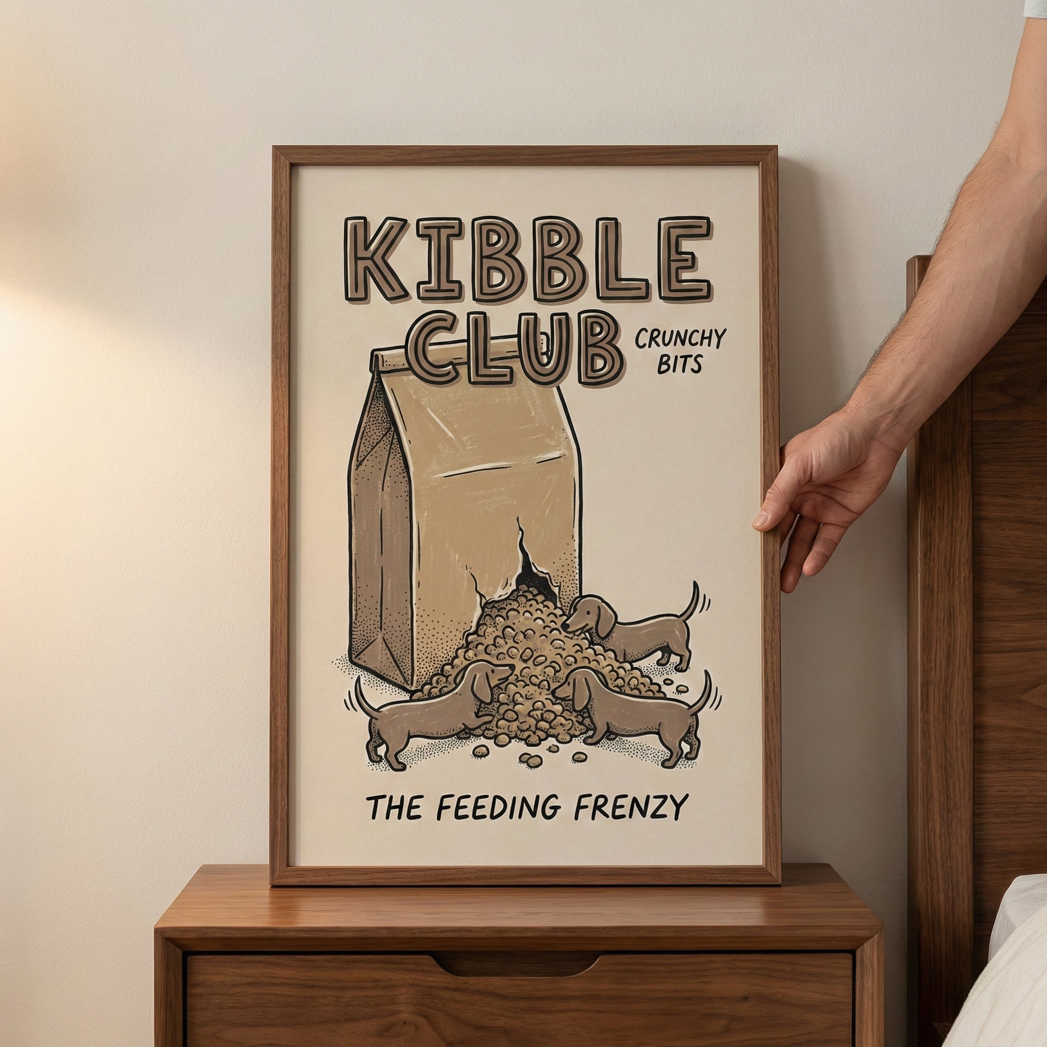 Joyful Paws - Dogs Framed Wall Art for Living Room, Bedroom or Office