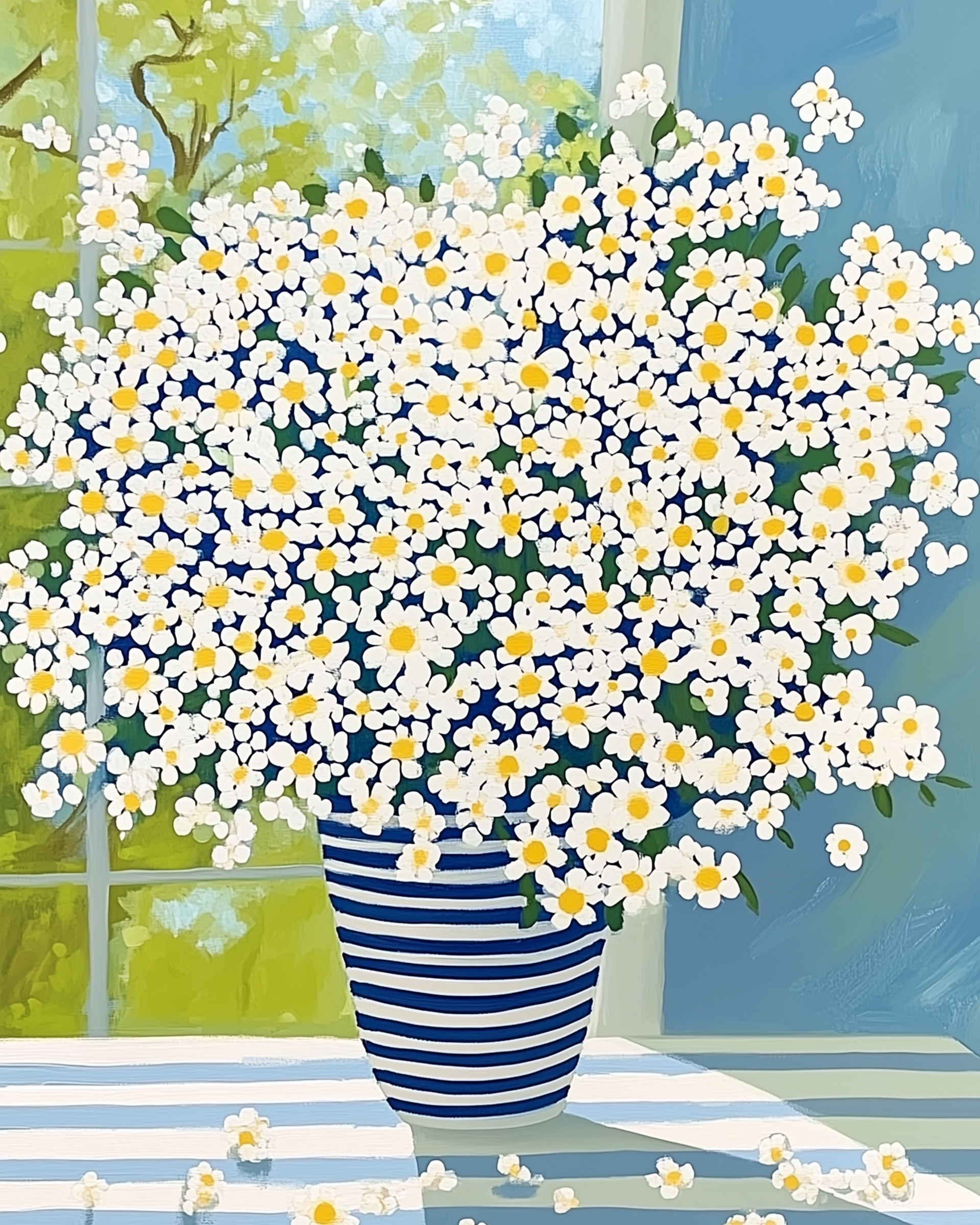 Daisy Delight - Daisies Wall Art for Living Room, Bedroom or Office