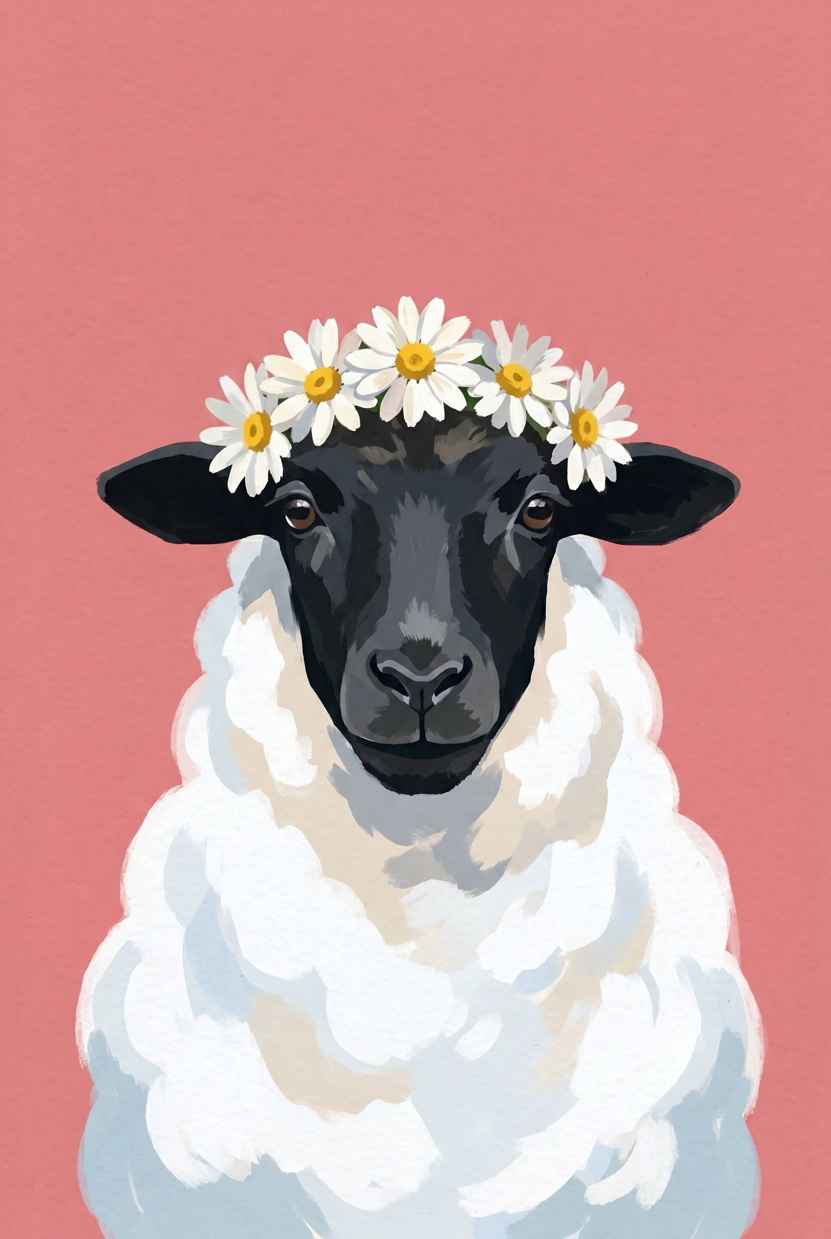 Daisy Crown Black Sheep Wall Art - Dainty Daisy Sheep