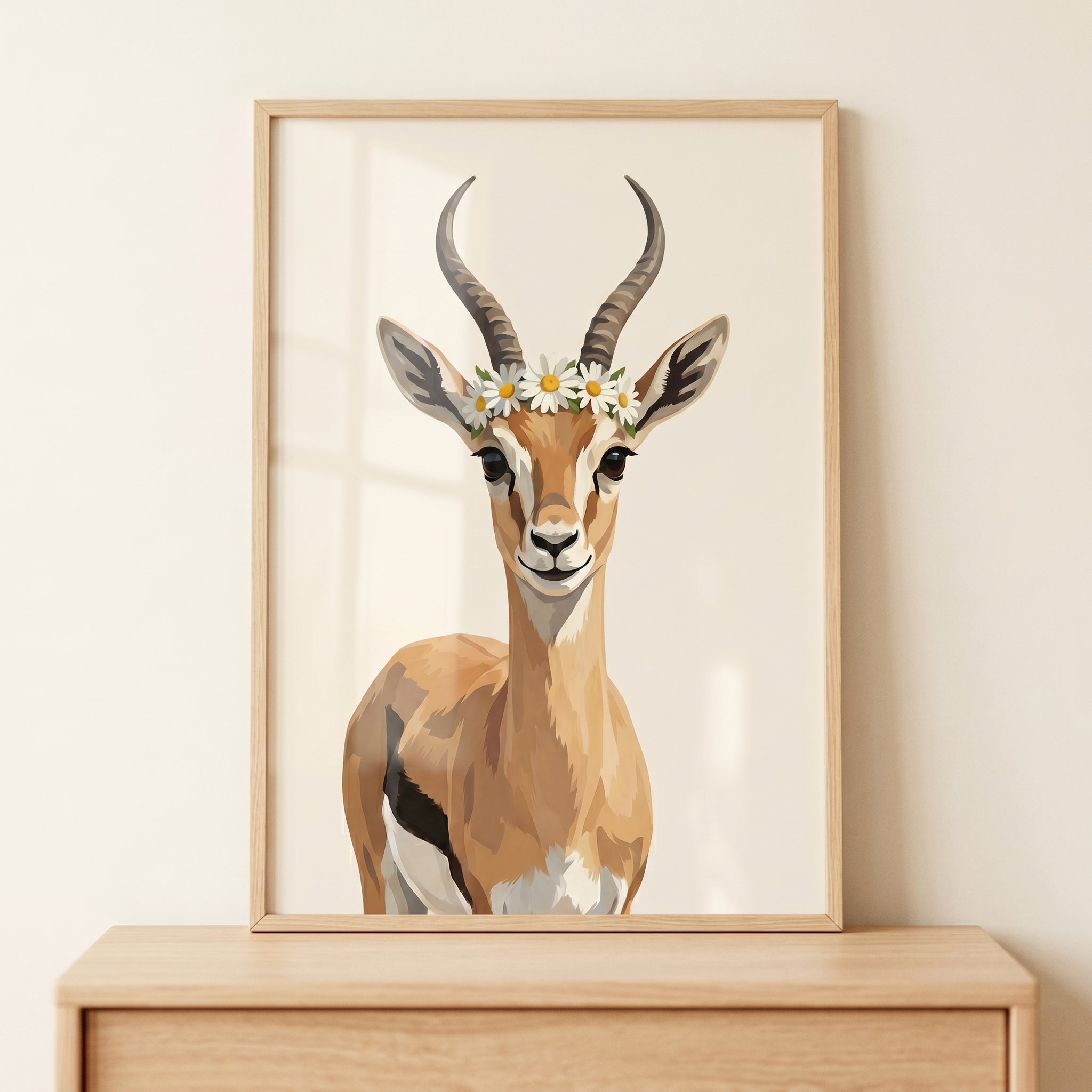 Daisy Crown Gazelle Wall Art - Daisy Crown Gazelle