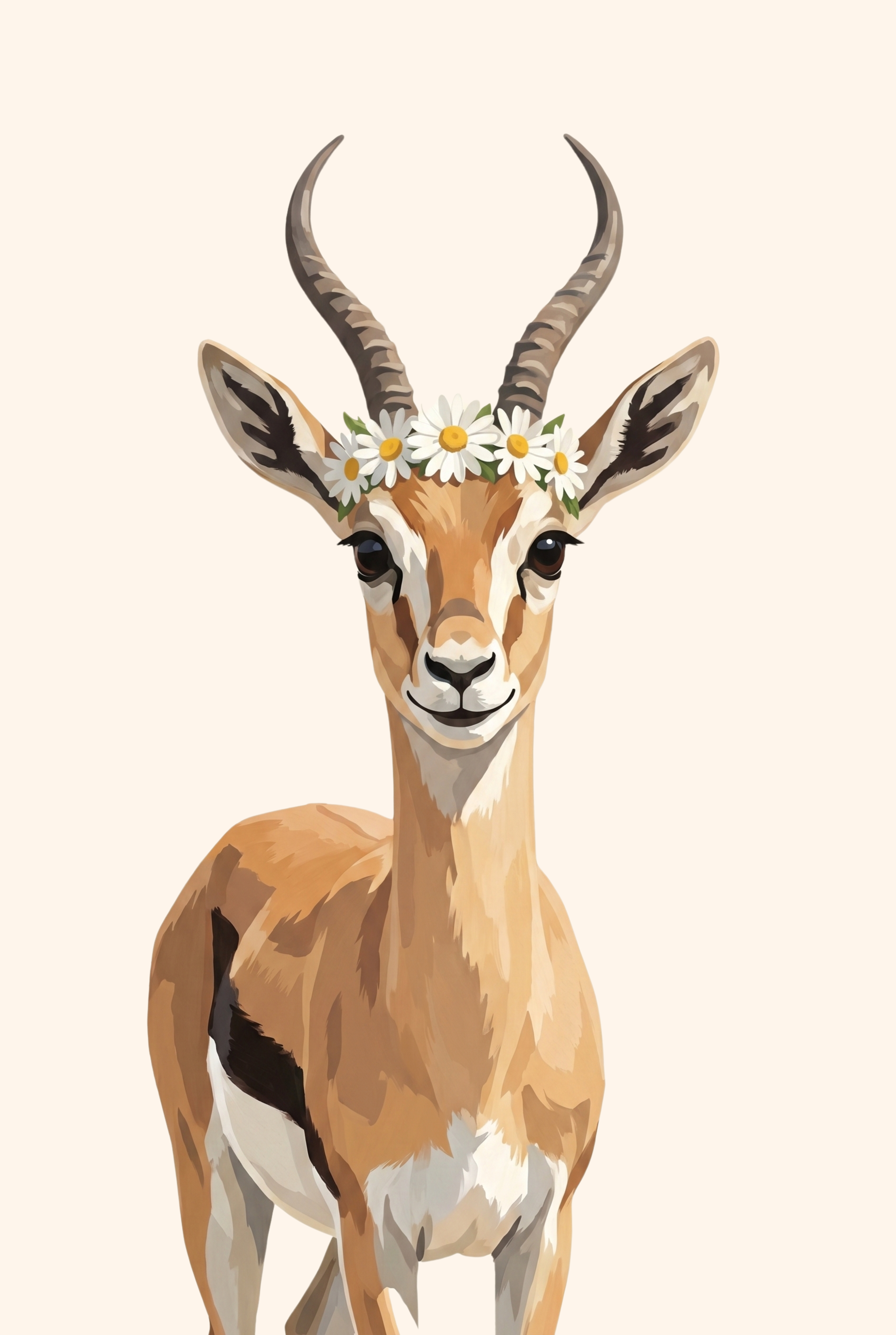 Daisy Crown Gazelle Wall Art - Daisy Crown Gazelle