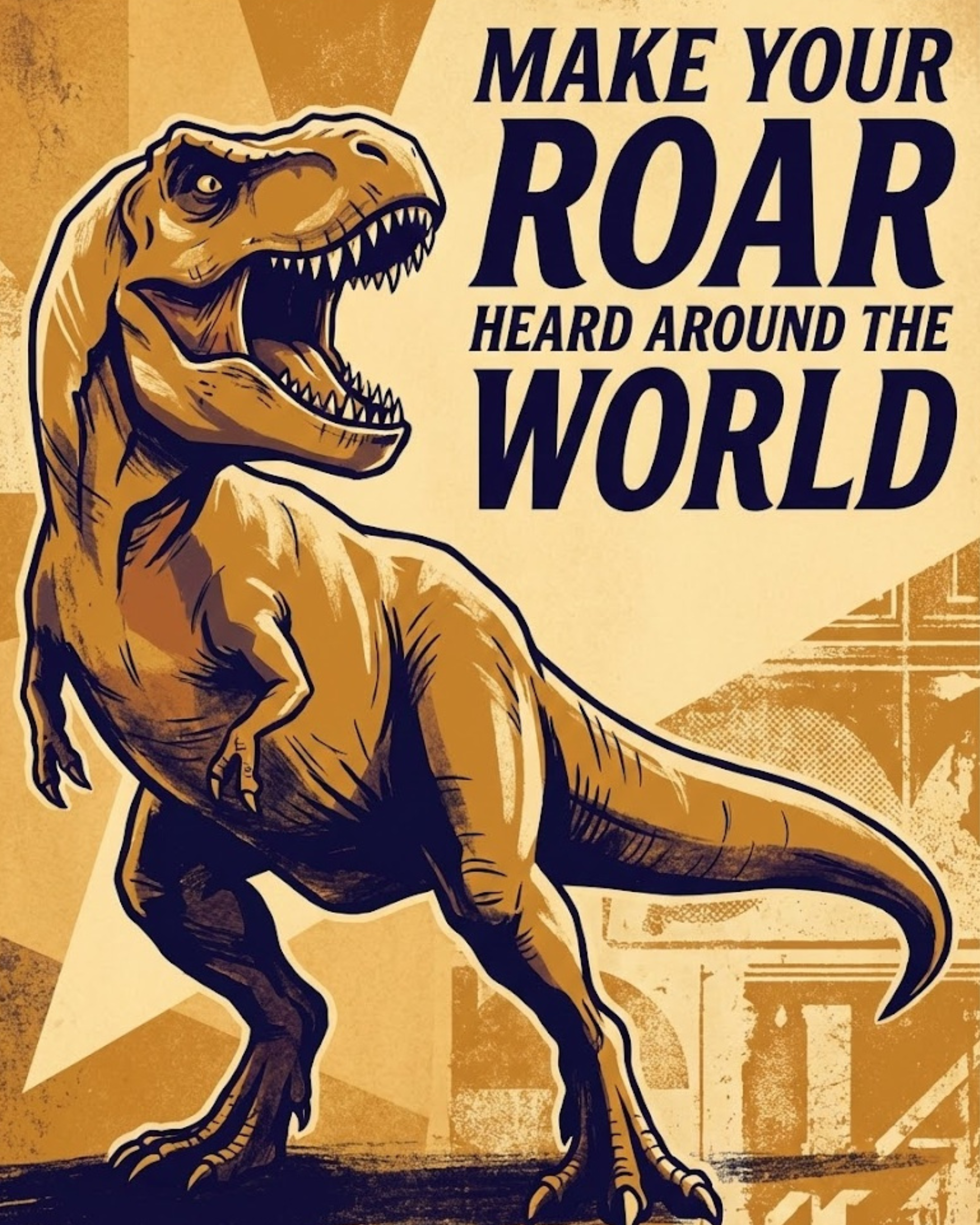 Loud & Proud - Dinosaur Framed Wall Art for Nursery, Playroom or Kids Bedrooms