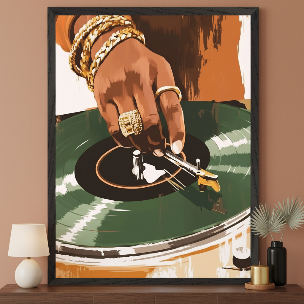 Melody's Touch - DJ Wall Art for Living Room, Bedroom or Office