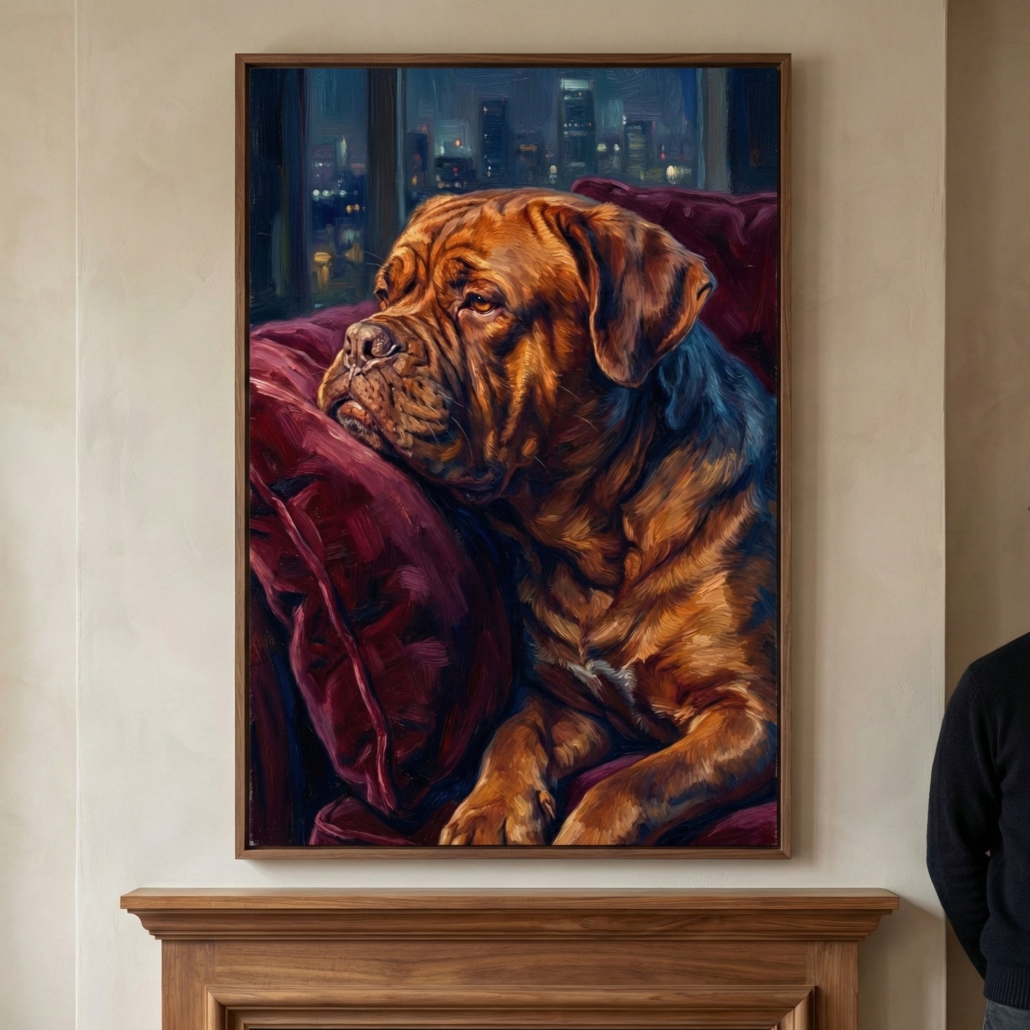 Regal Repose - Dog Framed Wall Art for Living Room, Bedroom or Office