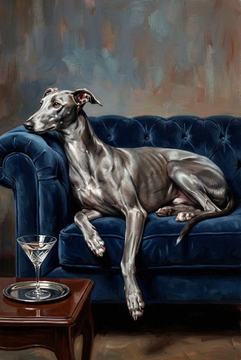 Sapphire Slumber - Dog Framed Wall Art for Living Room, Bedroom or Office