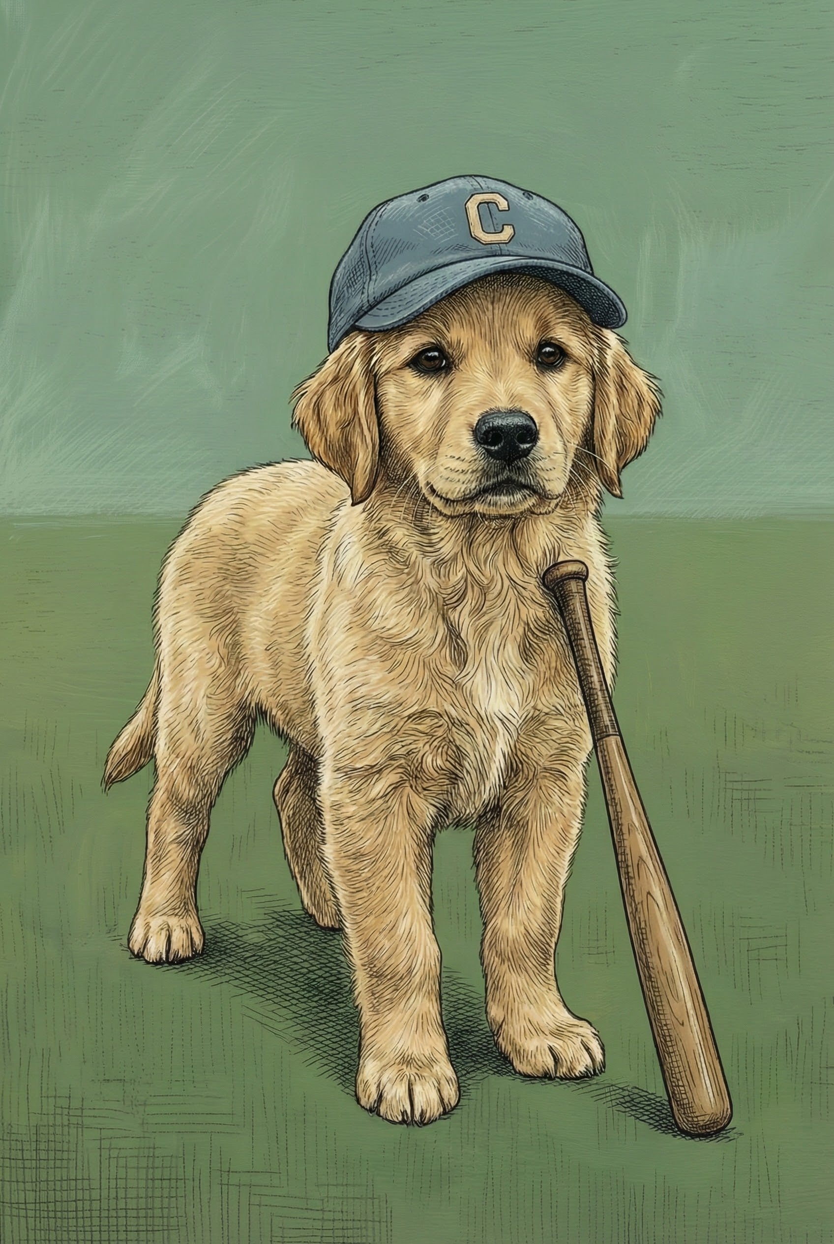 Rookie Retriever - Dog Framed Wall Art for Nursery, Playroom or Kids Bedrooms