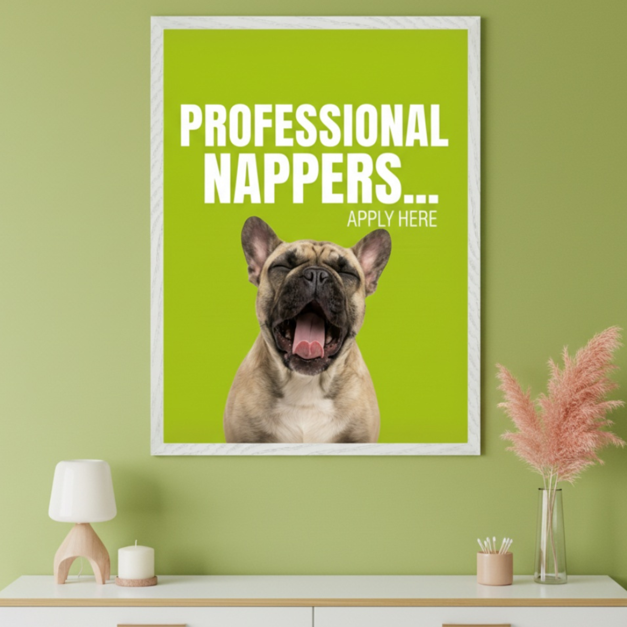 Daily Repose - Dog Framed Wall Art for Living Room, Bedroom or Office