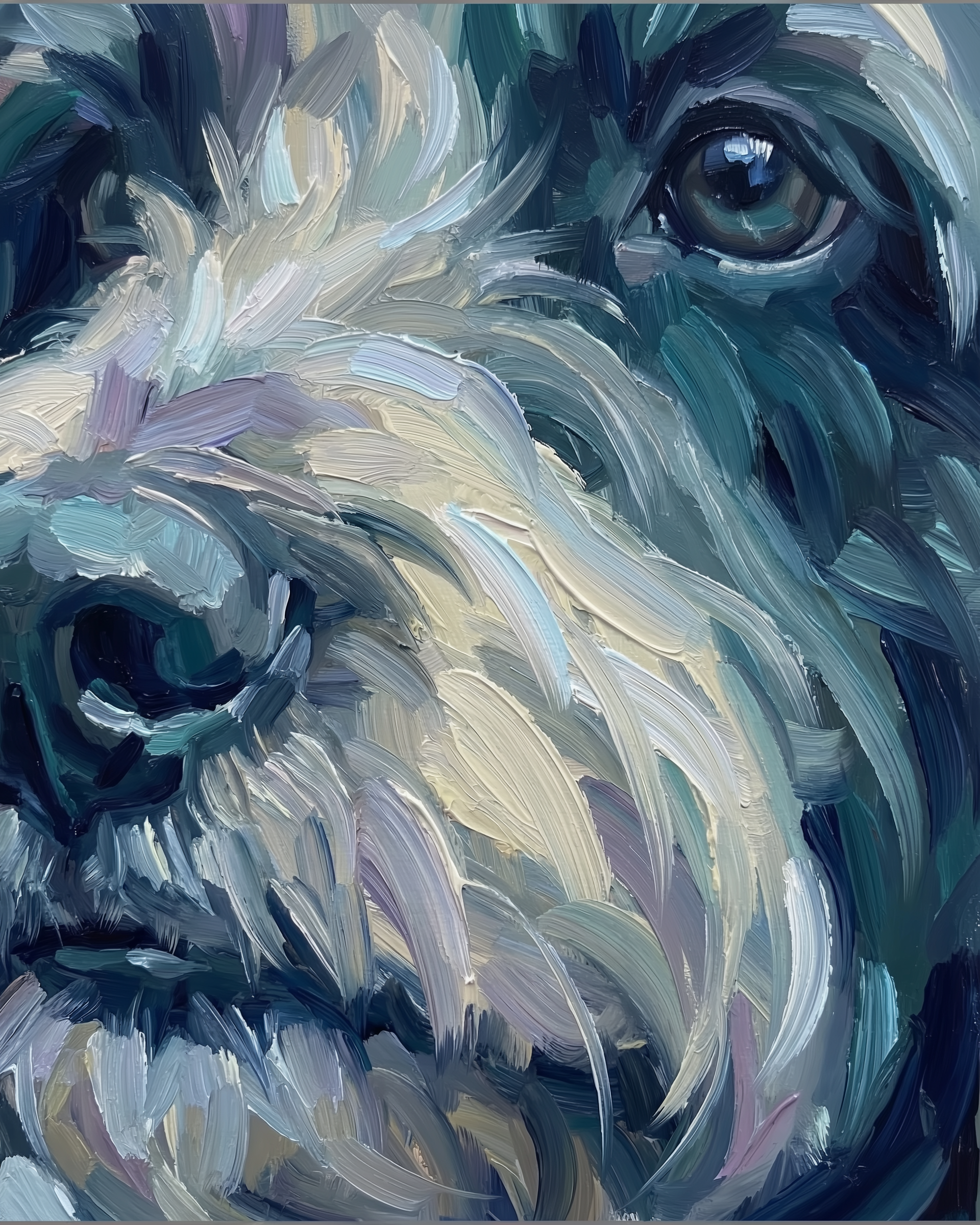 Midnight Whispers - Dog Framed Wall Art for Living Room, Bedroom or Office