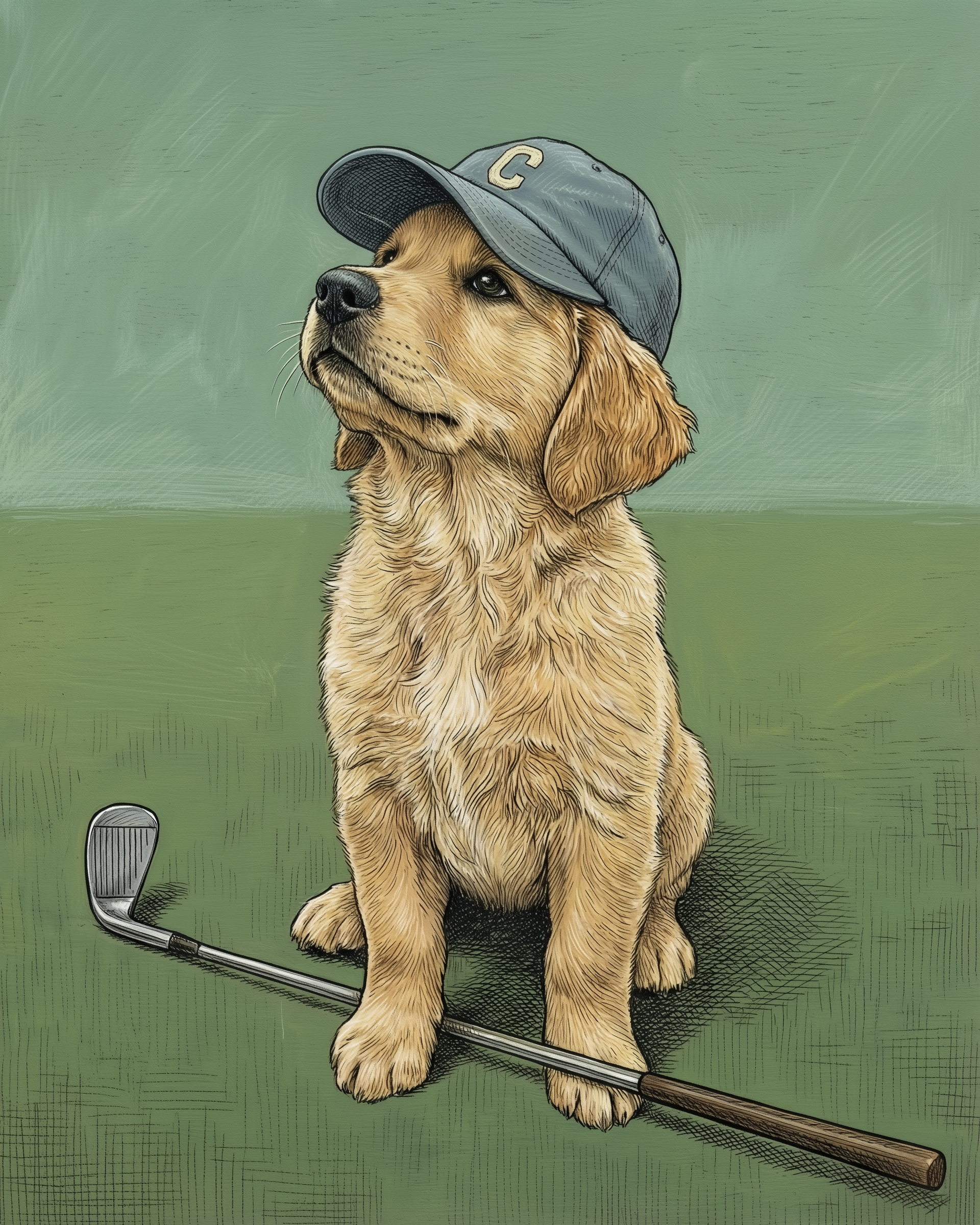 Fairway Friend - Dog Framed Wall Art for Living Room, Bedroom or Office