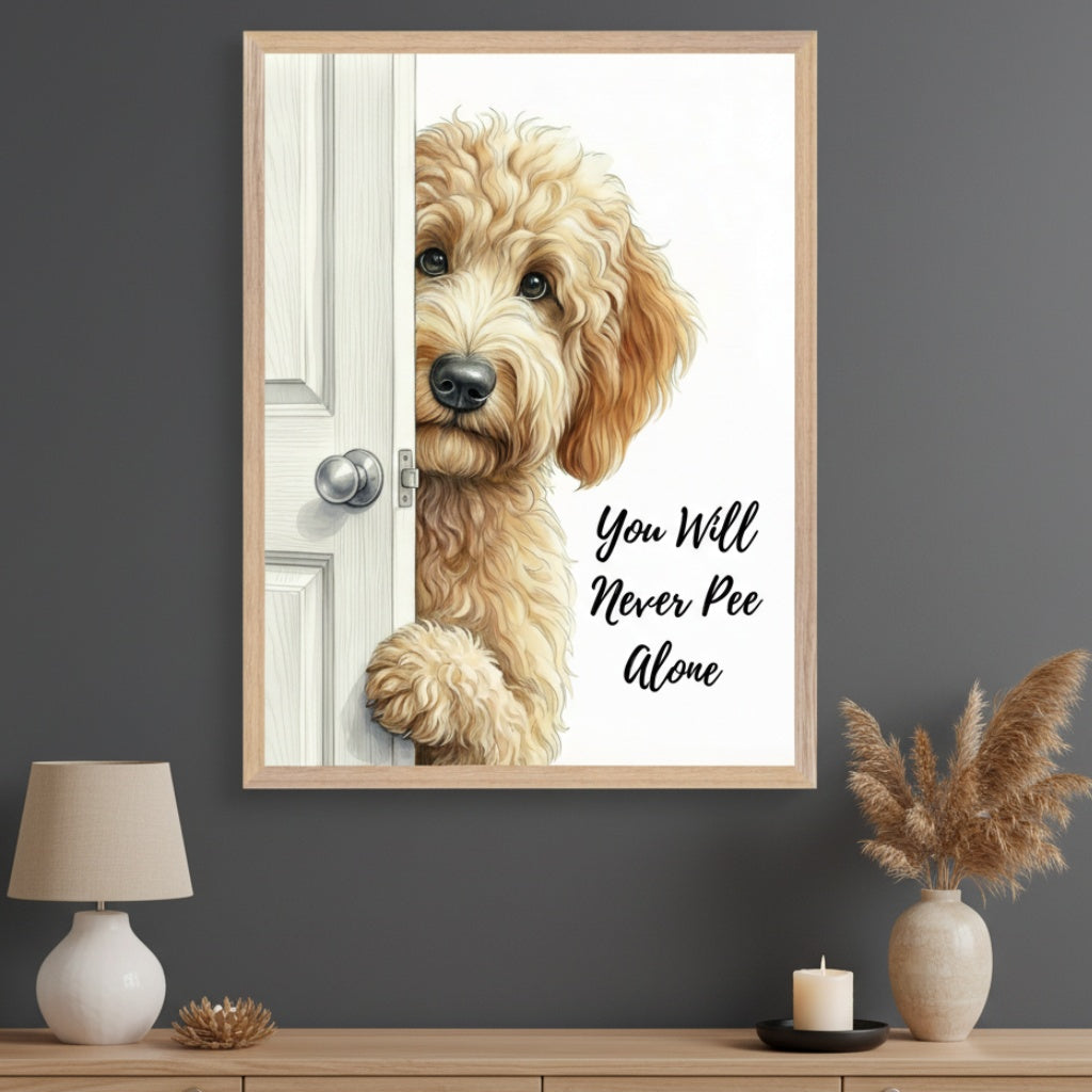 Curious Companion - Dog Framed Wall Art for Living Room, Bedroom or Office
