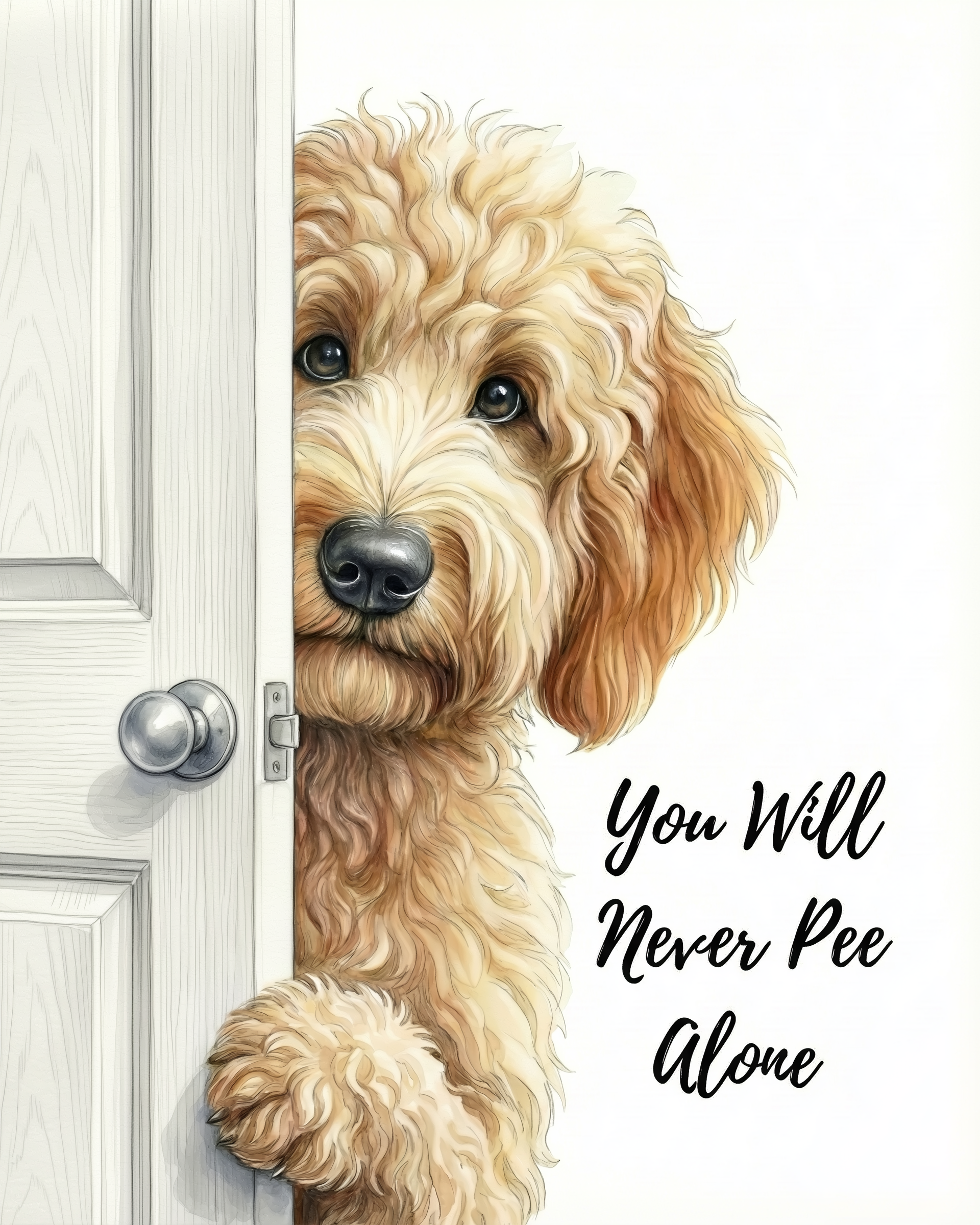 Curious Companion - Dog Framed Wall Art for Living Room, Bedroom or Office