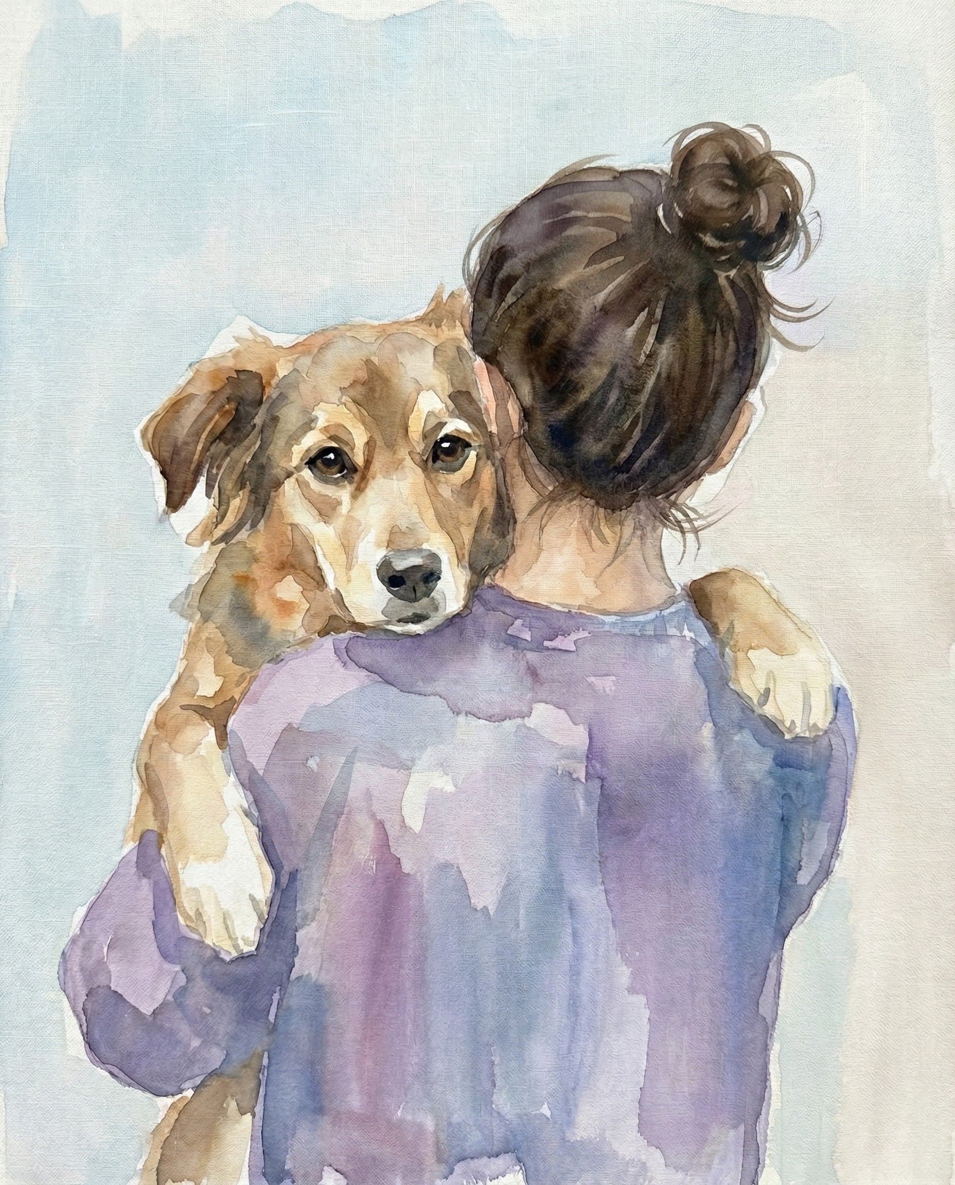 Tender Embrace - Dog Framed Wall Art for Living Room, Bedroom or Office