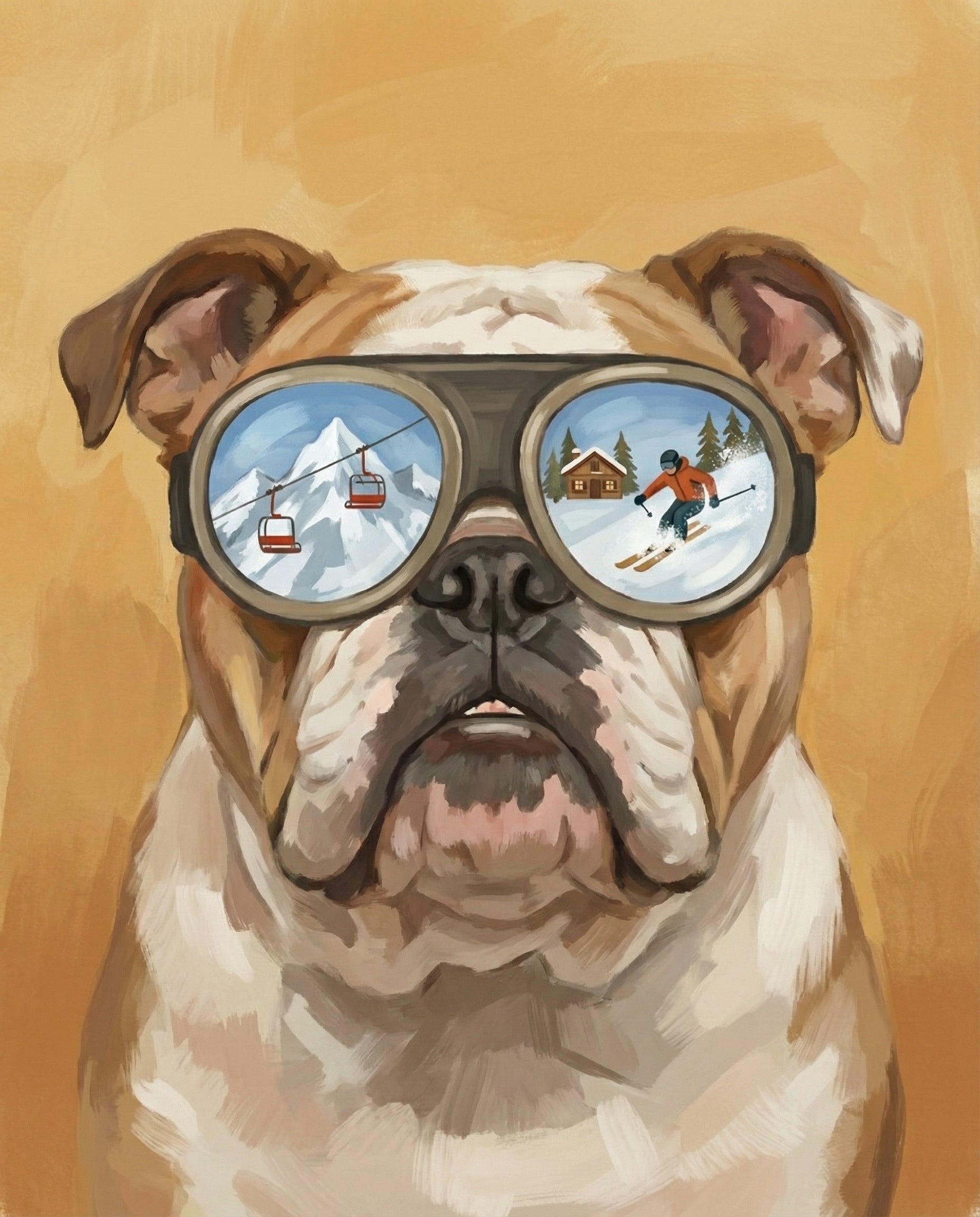 Bulldog Blizzard - Dog Framed Wall Art for Nursery, Playroom or Kids Bedrooms