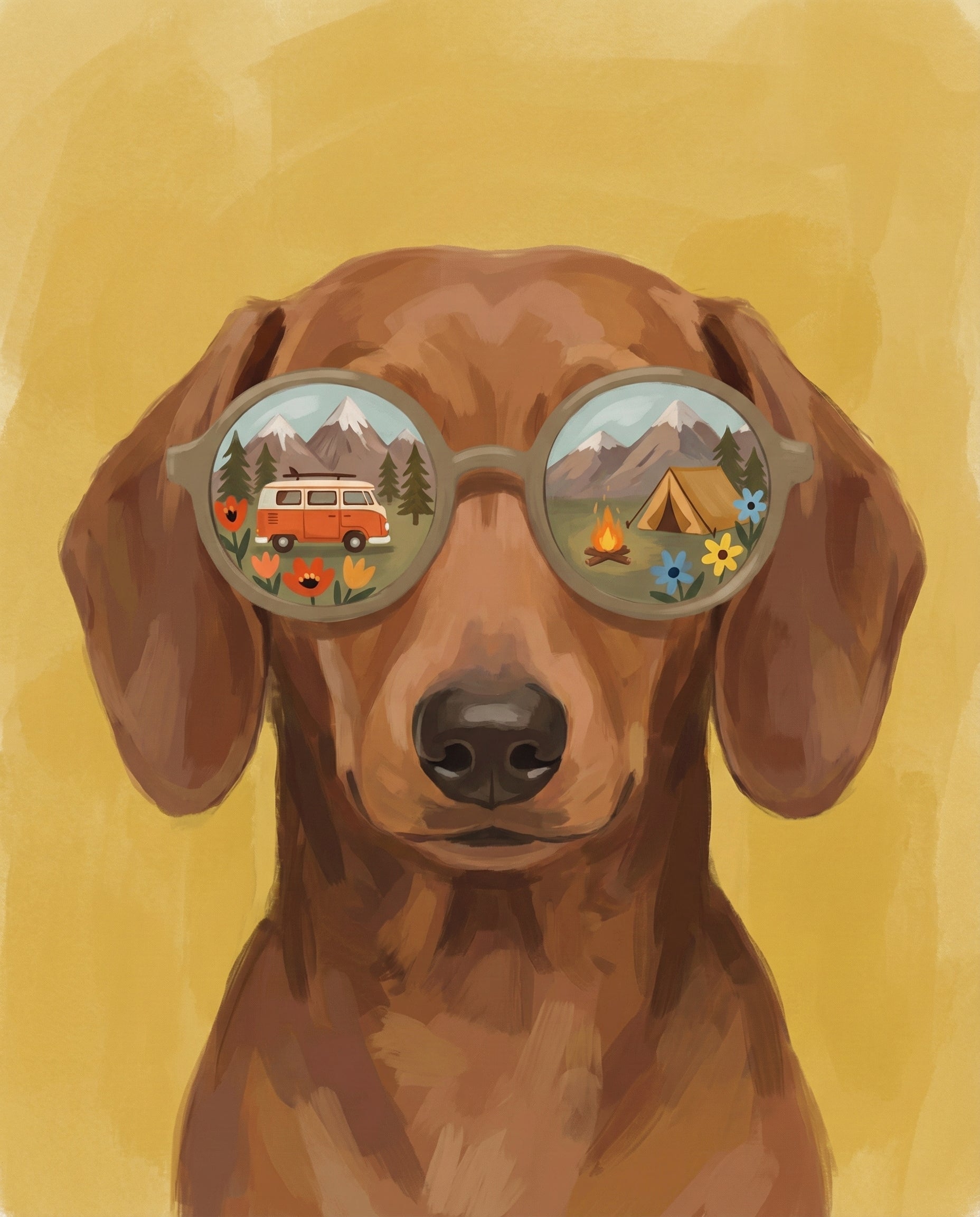 Wander Woof - Dog Framed Wall Art for Nursery, Playroom or Kids Bedrooms