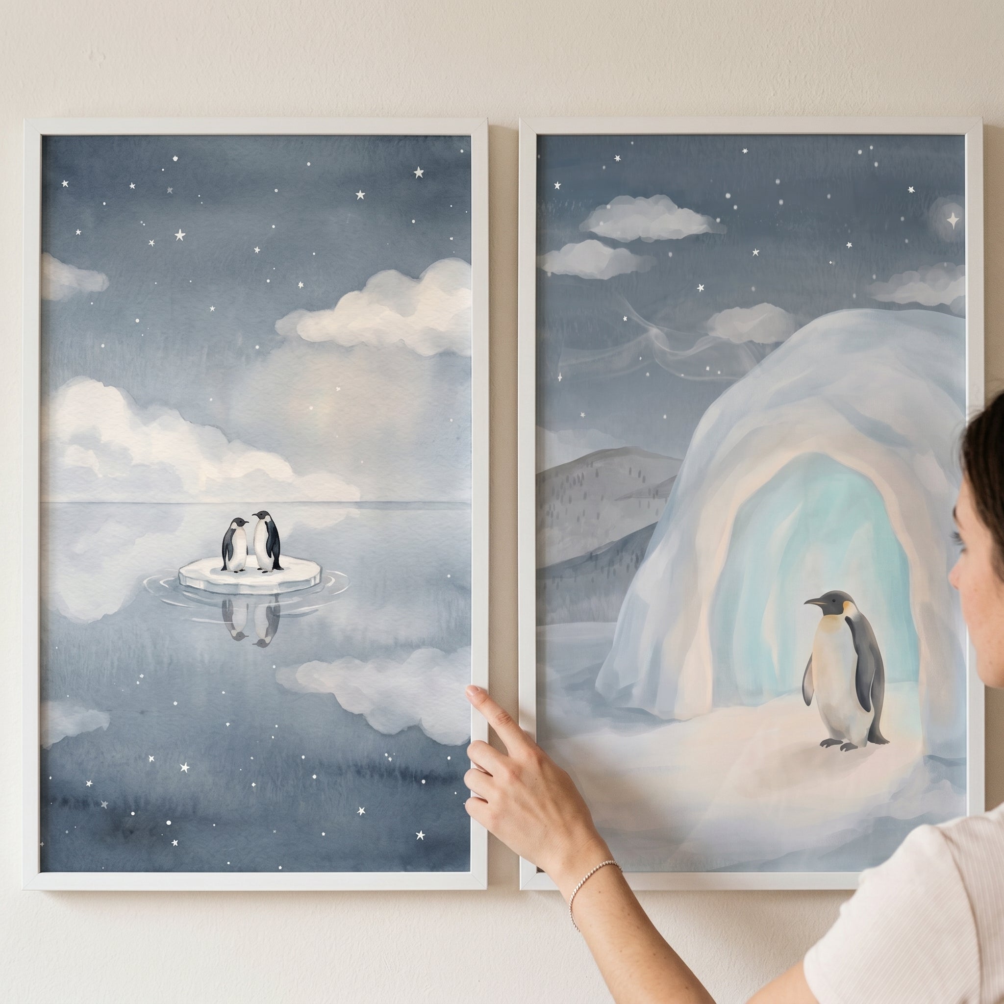 Gray Alpha Wolf Pack Wall Art - Set of 2 Wildlife Prints