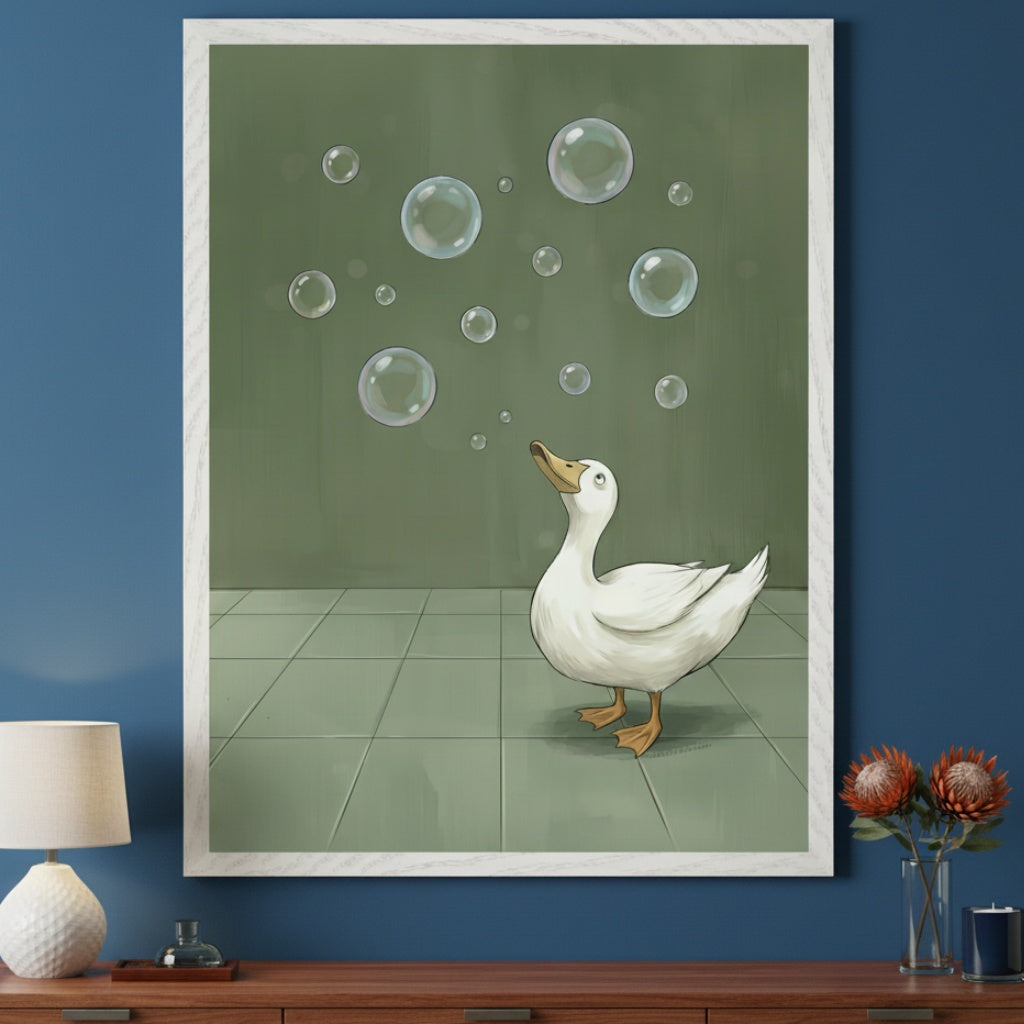 Gentle Wonder - Duck Framed Wall Art for Living Room, Bedroom or Office