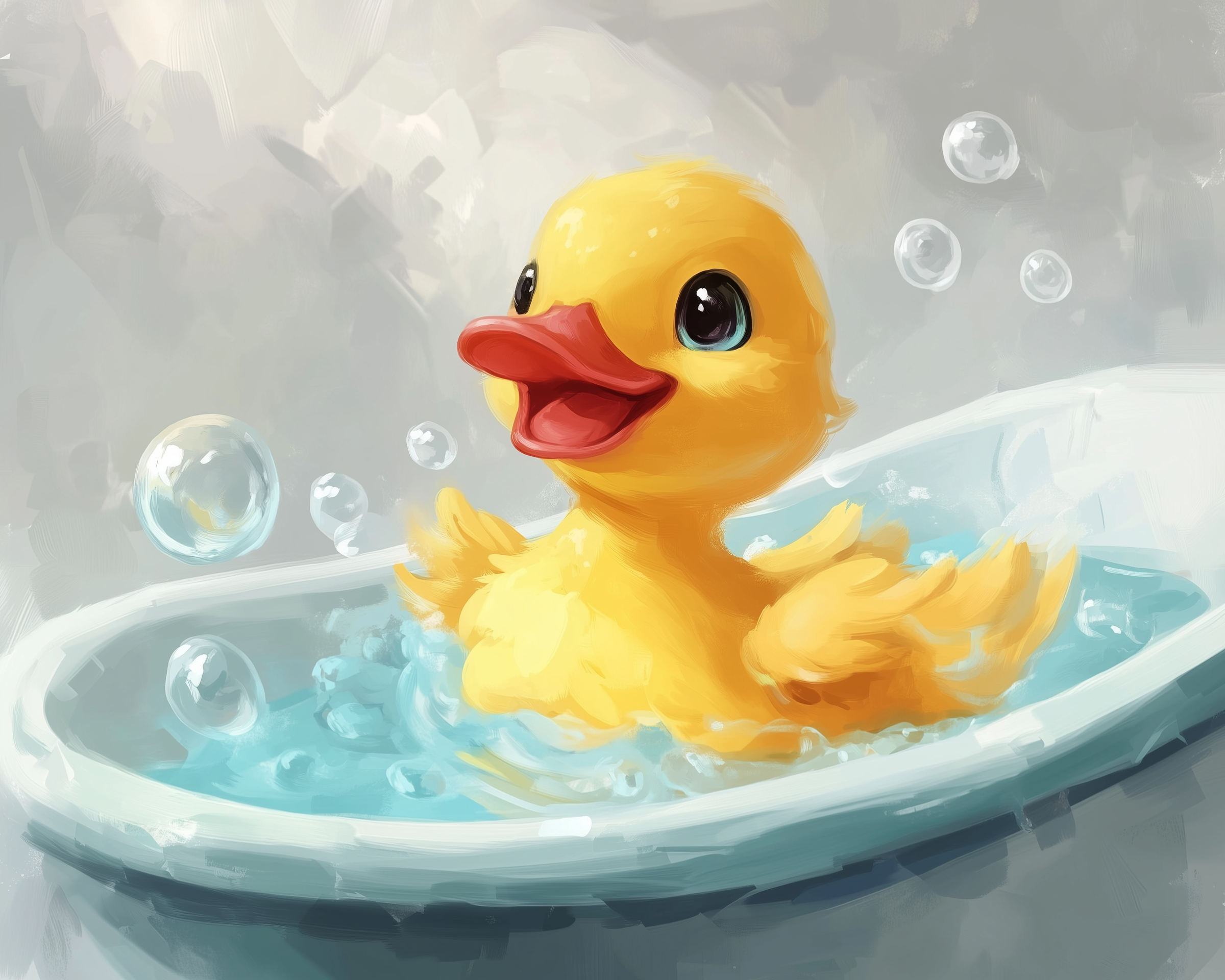 Little Bath Buddy - Duck Framed Wall Art for Nursery, Playroom or Kids Bedrooms