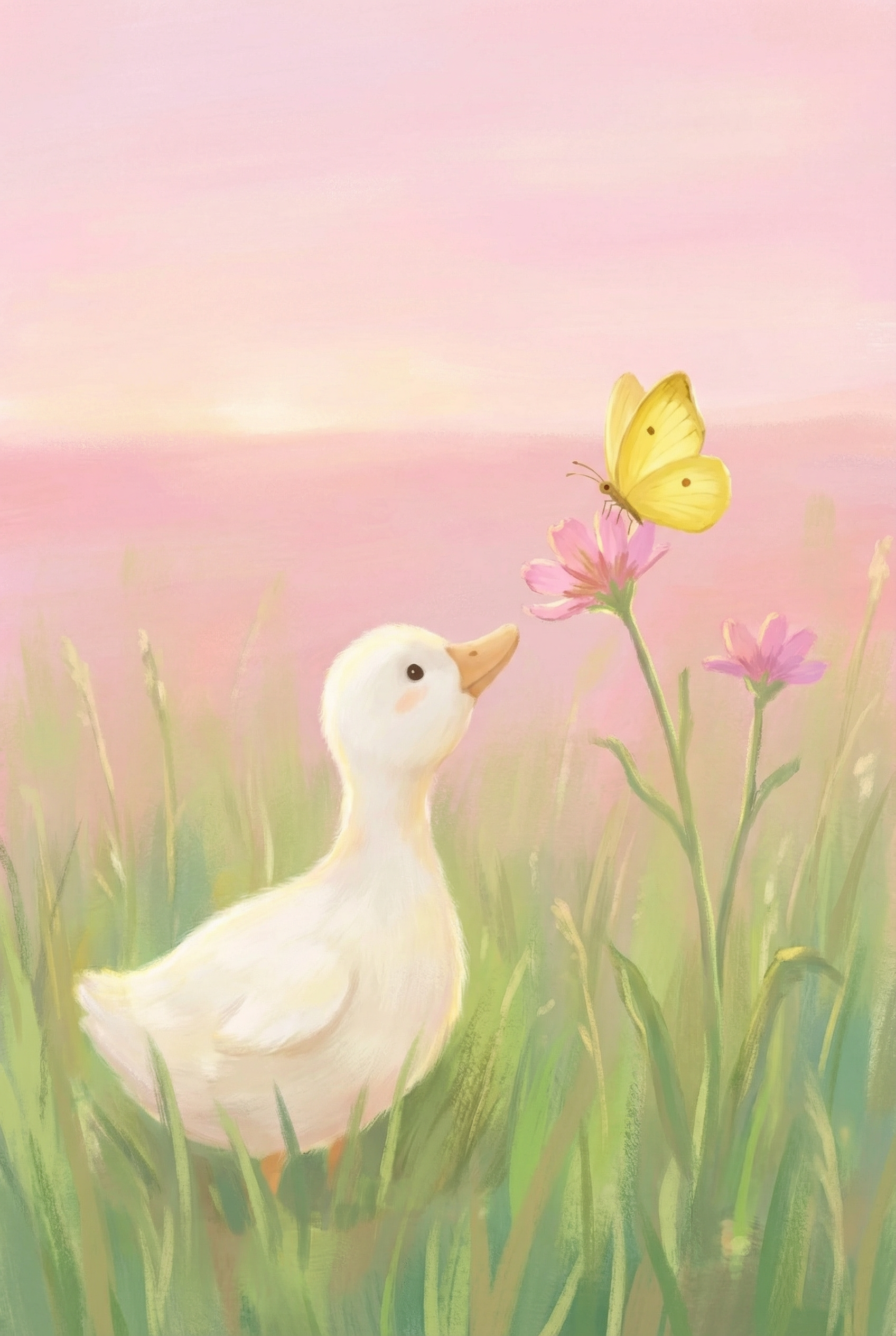 Duckling And Butterfly Meadow Wall Art - Sweet Meadow Friends