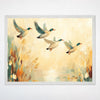 Ducks Wall Art for Nursery, Playroom or Kids Bedrooms – Flying Ducks in Soft Earthy Tones and Serene Nature Scene - Feathered Grace