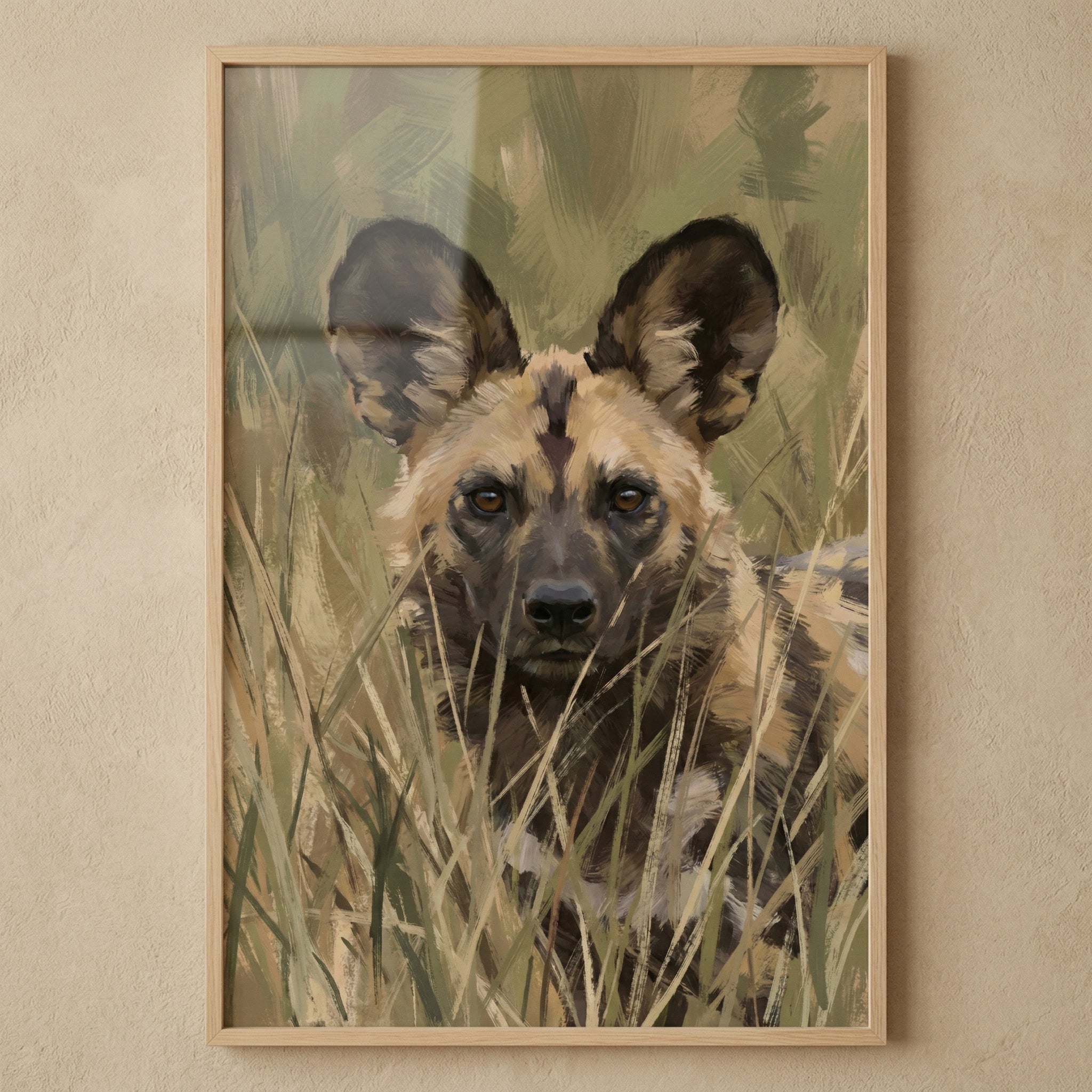 Earthy Savanna Wild Dog Wall Art - The Painted Stare
