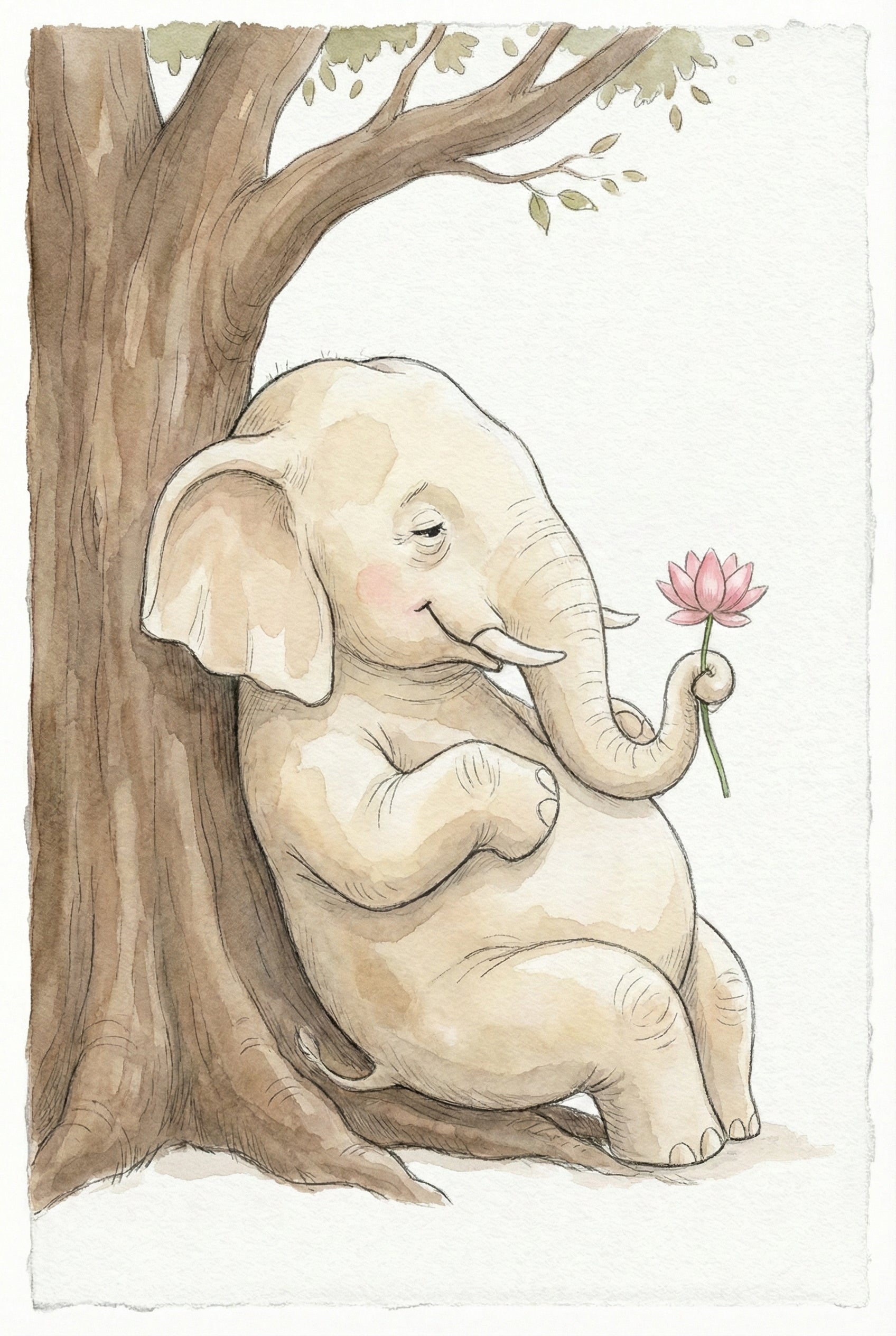 Elephant Nursery Wall Art - Gentle Forest Rest