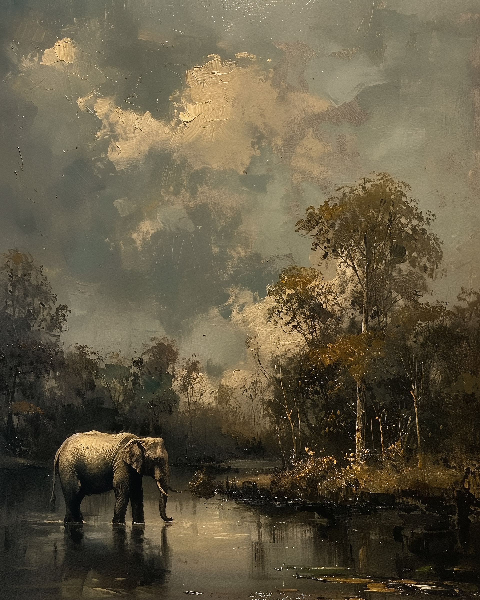 Jungle Serenity - Elephant Framed Wall Art for Living Room, Bedroom or Office