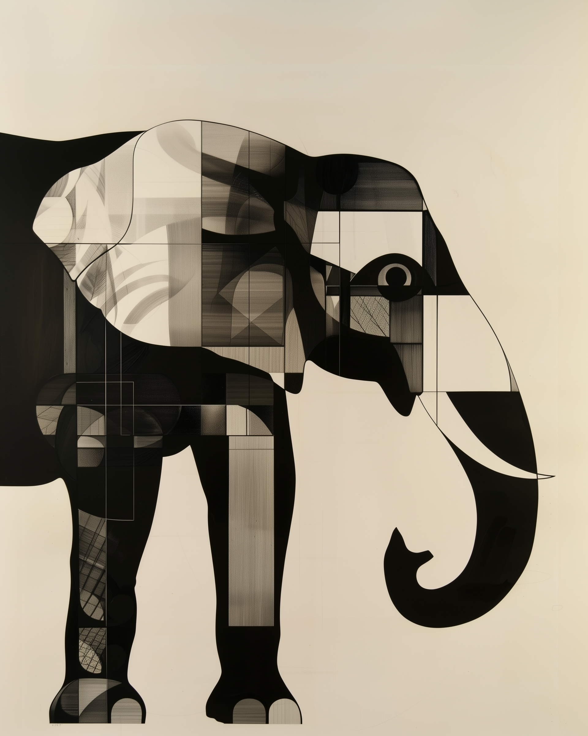 Abstract Grace - Elephant Framed Wall Art for Living Room, Bedroom or Office