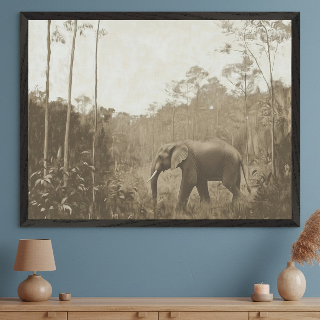 Jungle Majesty - Elephant Framed Wall Art for Living Room, Bedroom or Office