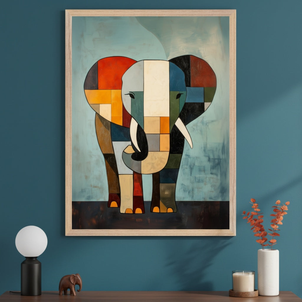 Vibrant Wisdom - Elephant Framed Wall Art for Living Room, Bedroom or Office