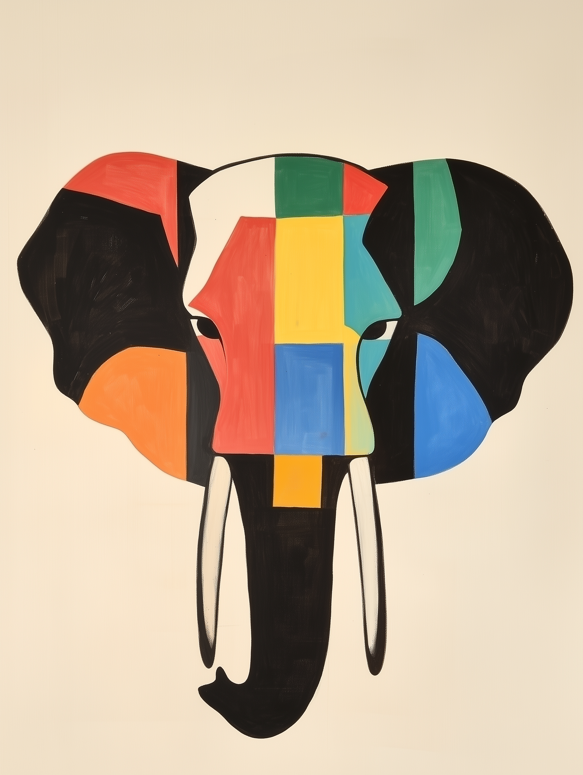 Geometric Majesty - Elephant Framed Wall Art for Living Room, Bedroom or Office