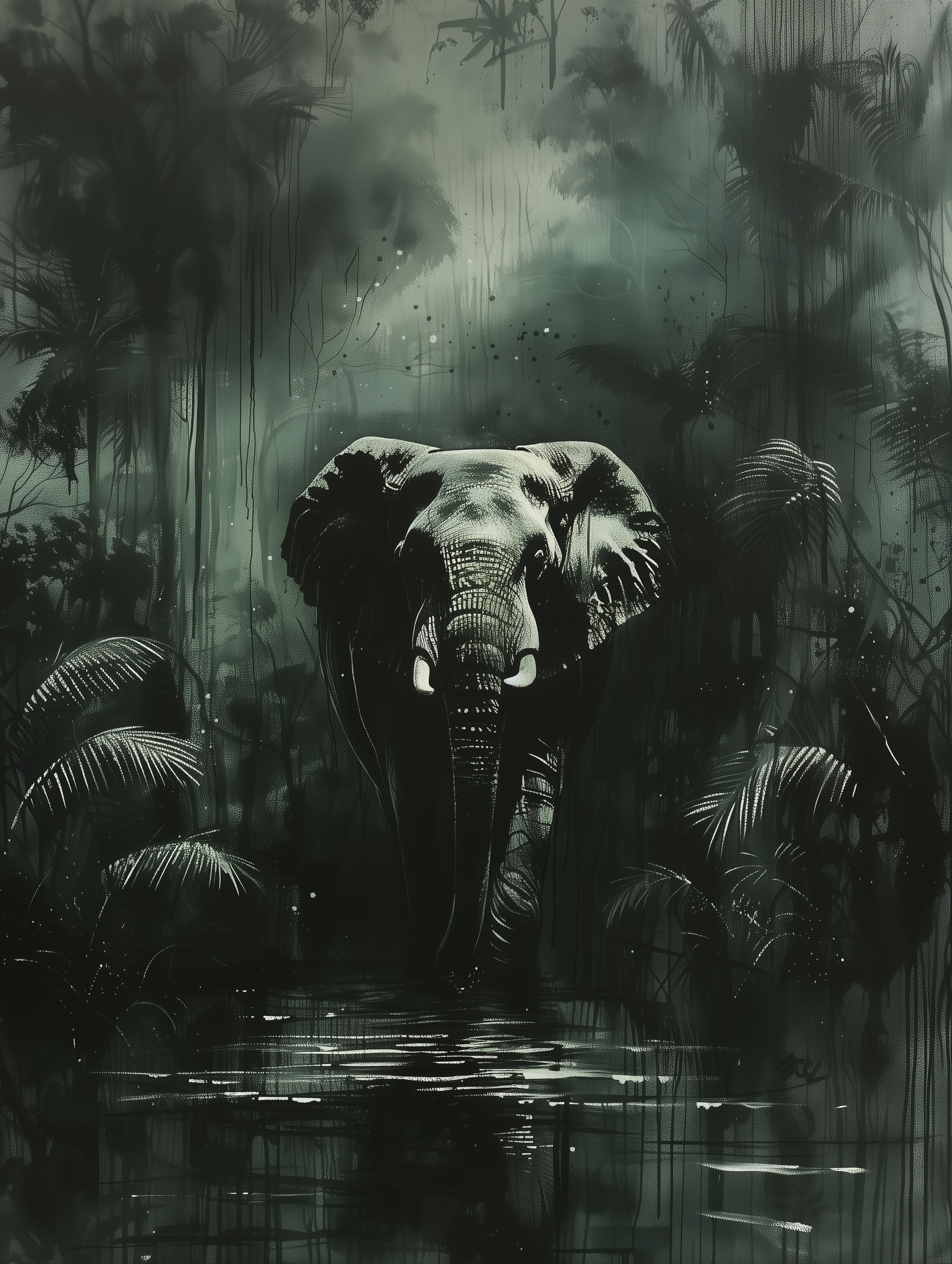 Forest Echoes - Elephant Framed Wall Art for Living Room, Bedroom or Office