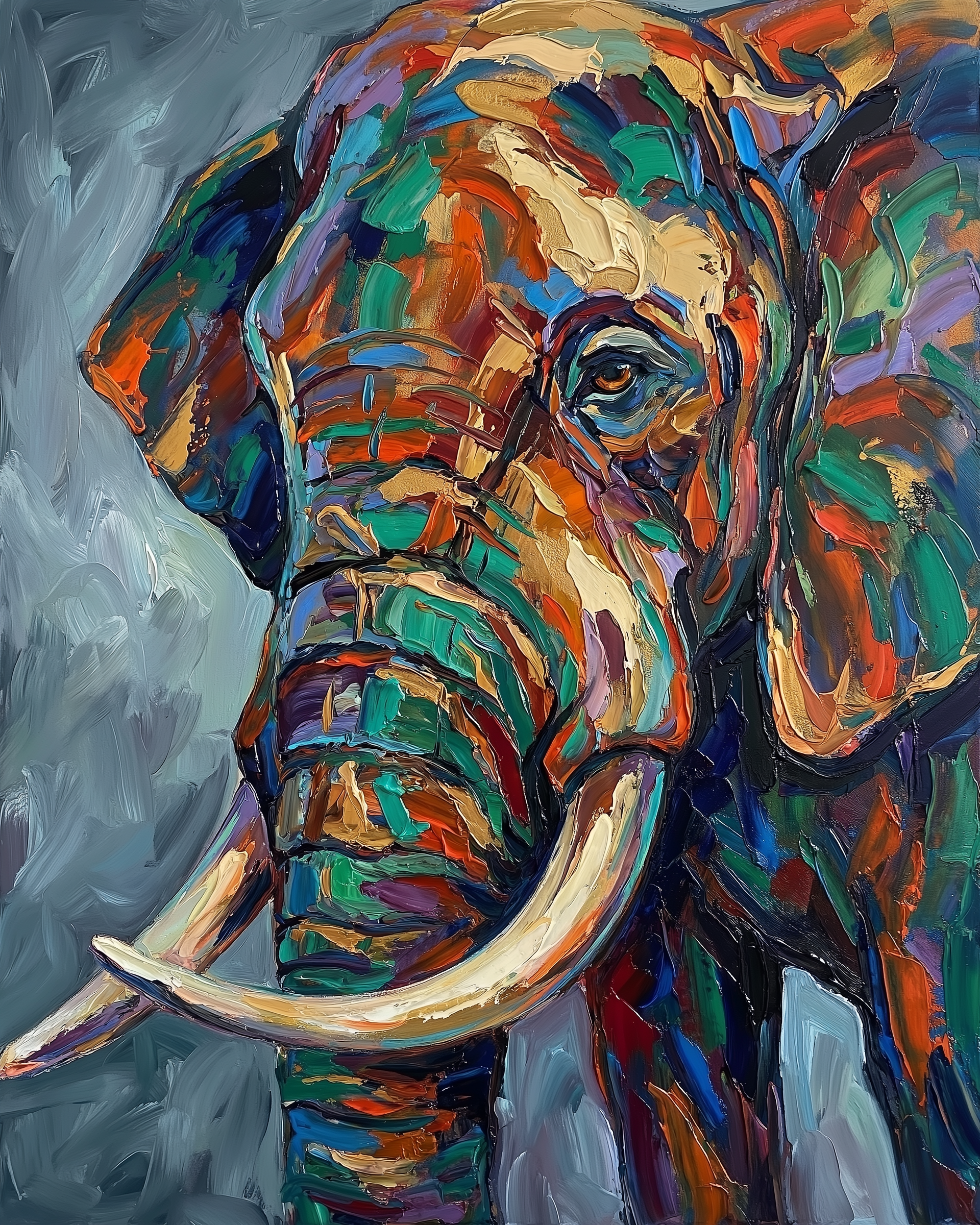 Spectrum Echo - Elephant Framed Wall Art for Living Room, Bedroom or Office