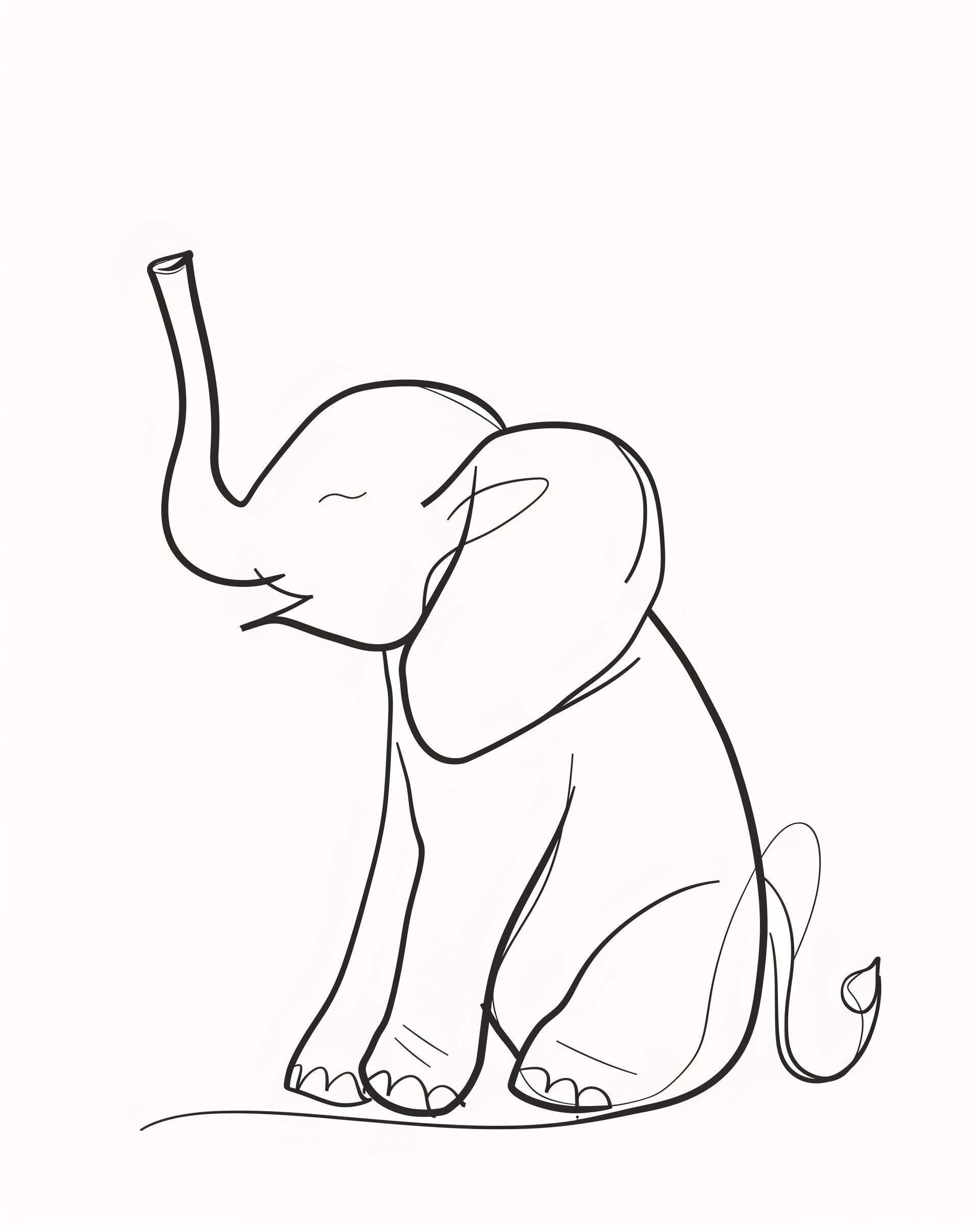 Happy Trunk - Elephant Framed Wall Art for Nursery, Playroom or Kids Bedrooms