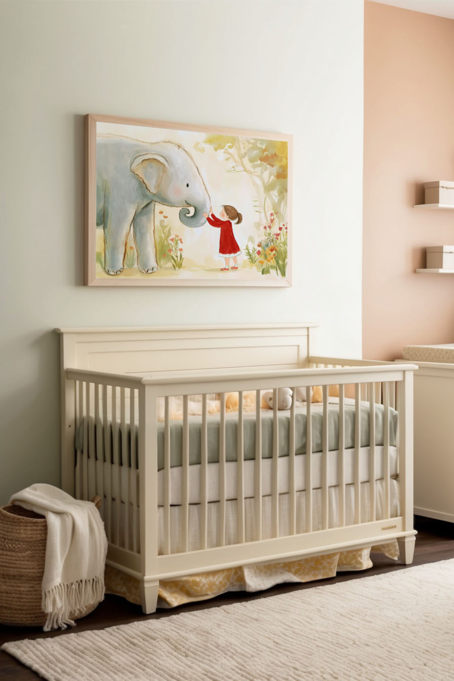 Affectionate Elephant Wall Art for Nursery, Playroom or Kids Bedrooms - Sweet Friendship Decor - Sweet Ellie