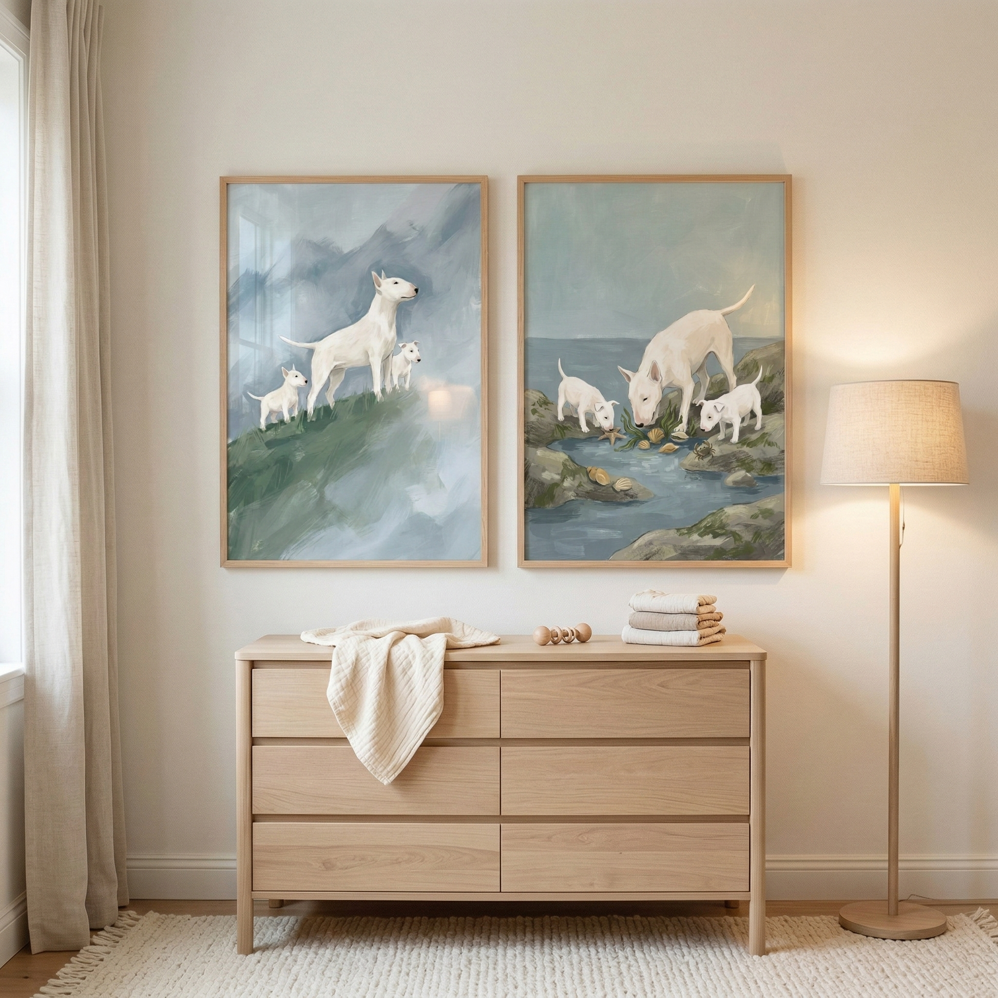 English Bull Terrier Adventure Wall Art Set of 2 - Highland And Shore