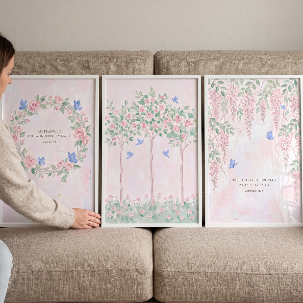 English Cottage Garden Wall Art Set Of 3 - Sacred Bloom Trio