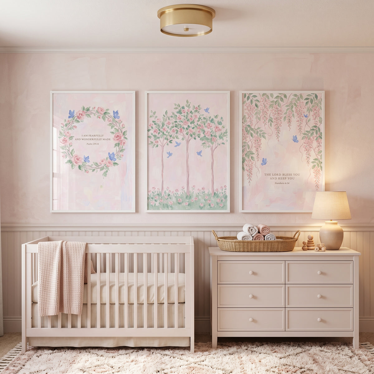 English Cottage Garden Wall Art Set Of 3 - Sacred Bloom Trio