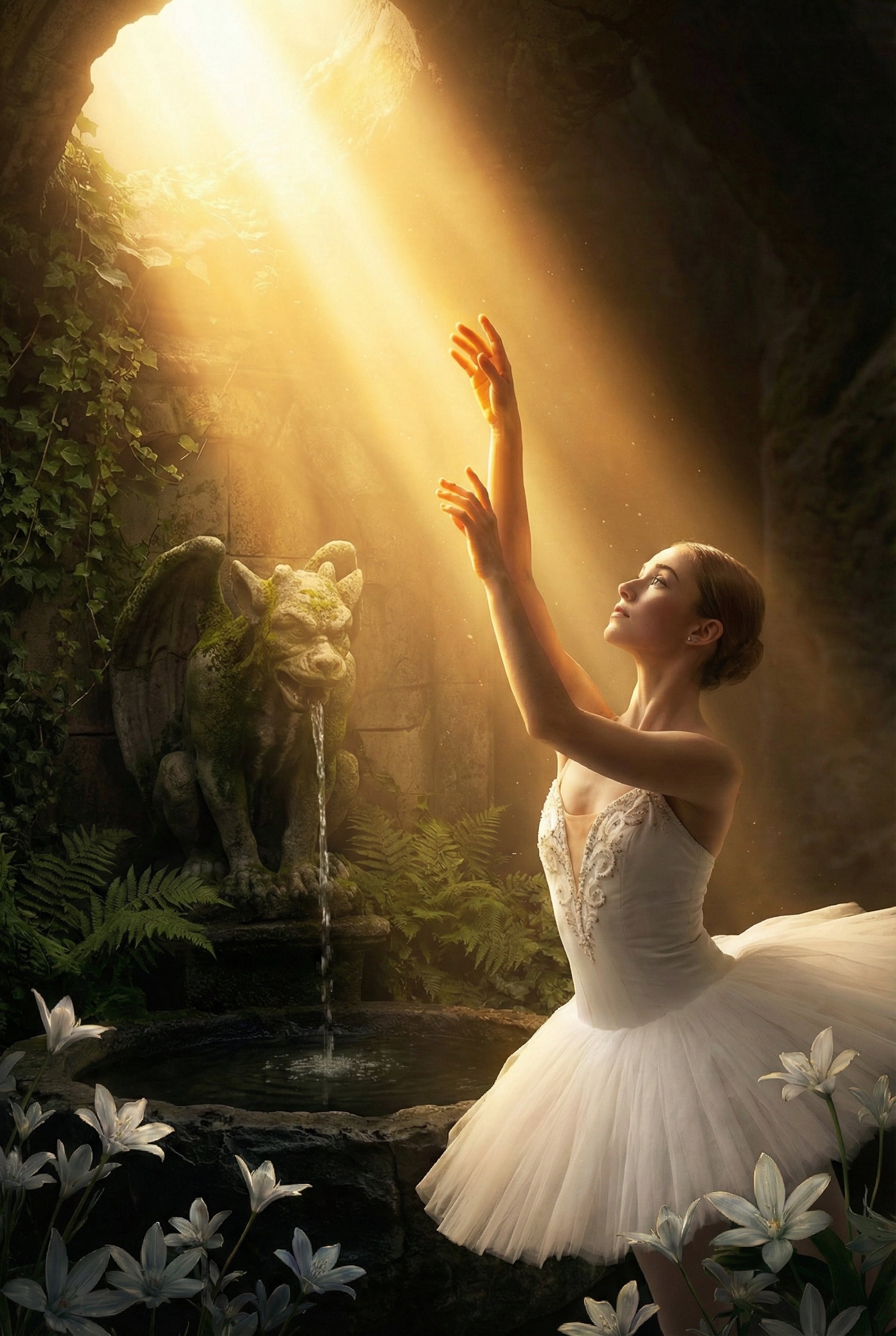 Ethereal Ballerina Print - Celestial Grotto Dance