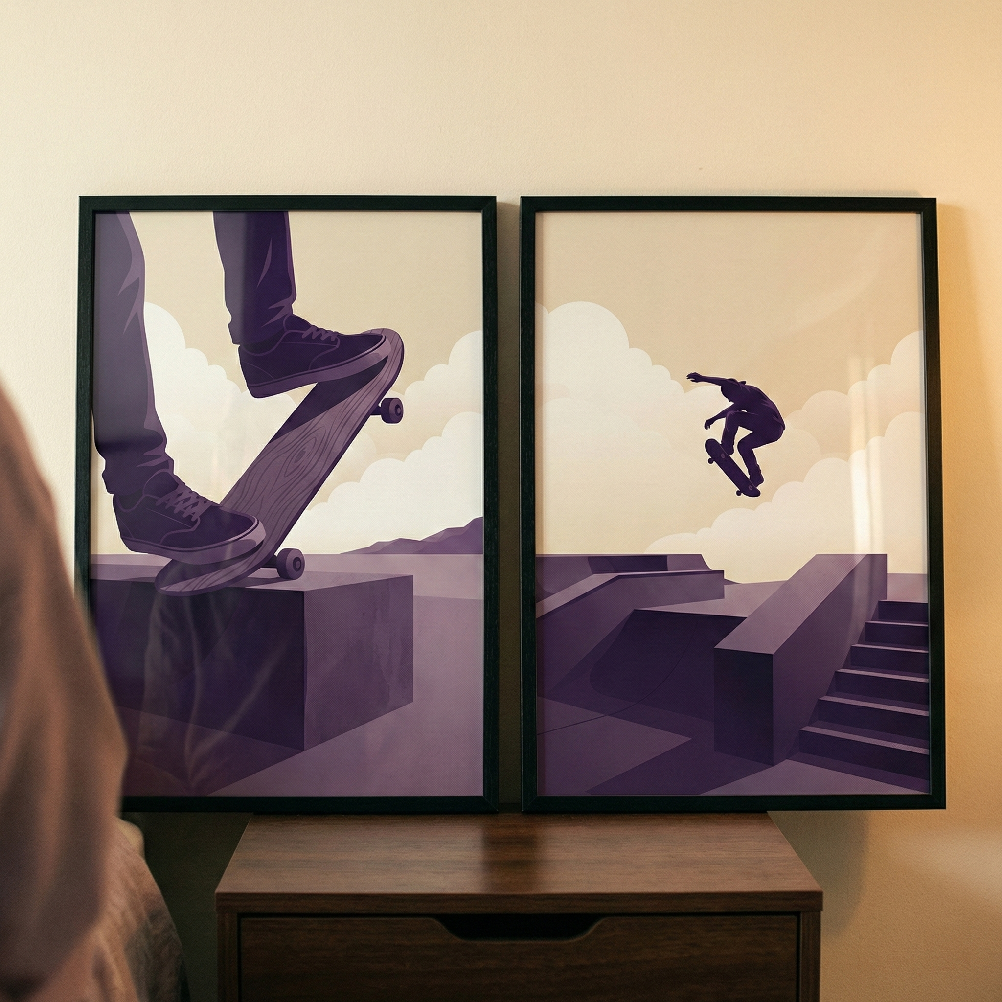 Extreme Skateboarding Wall Art Set of 2 - Skate Park Dreams