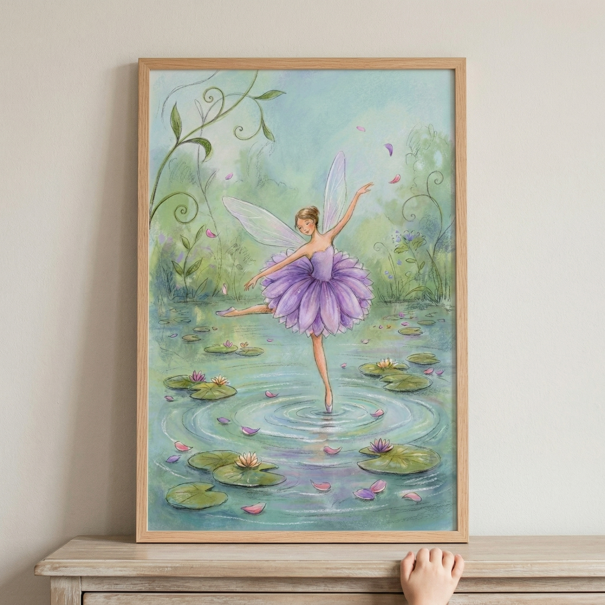 Ballerina Fairy Dancing Wall Art - Lily Pad Waltz