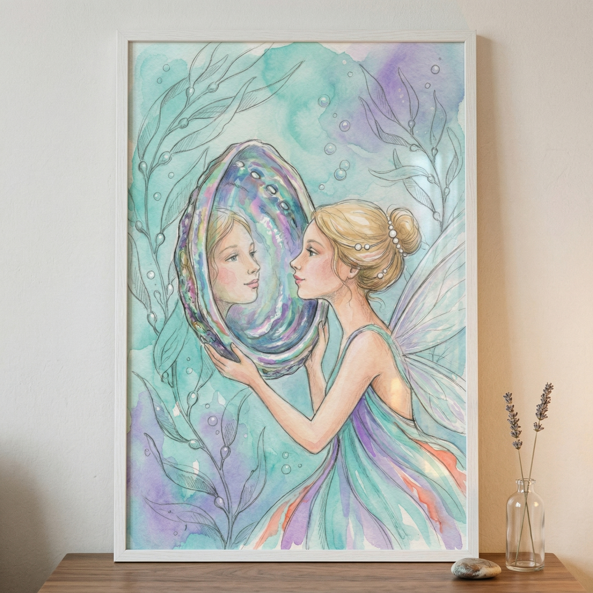 Fairy In Mirror Wall Art - Enchanted Sea Mirror