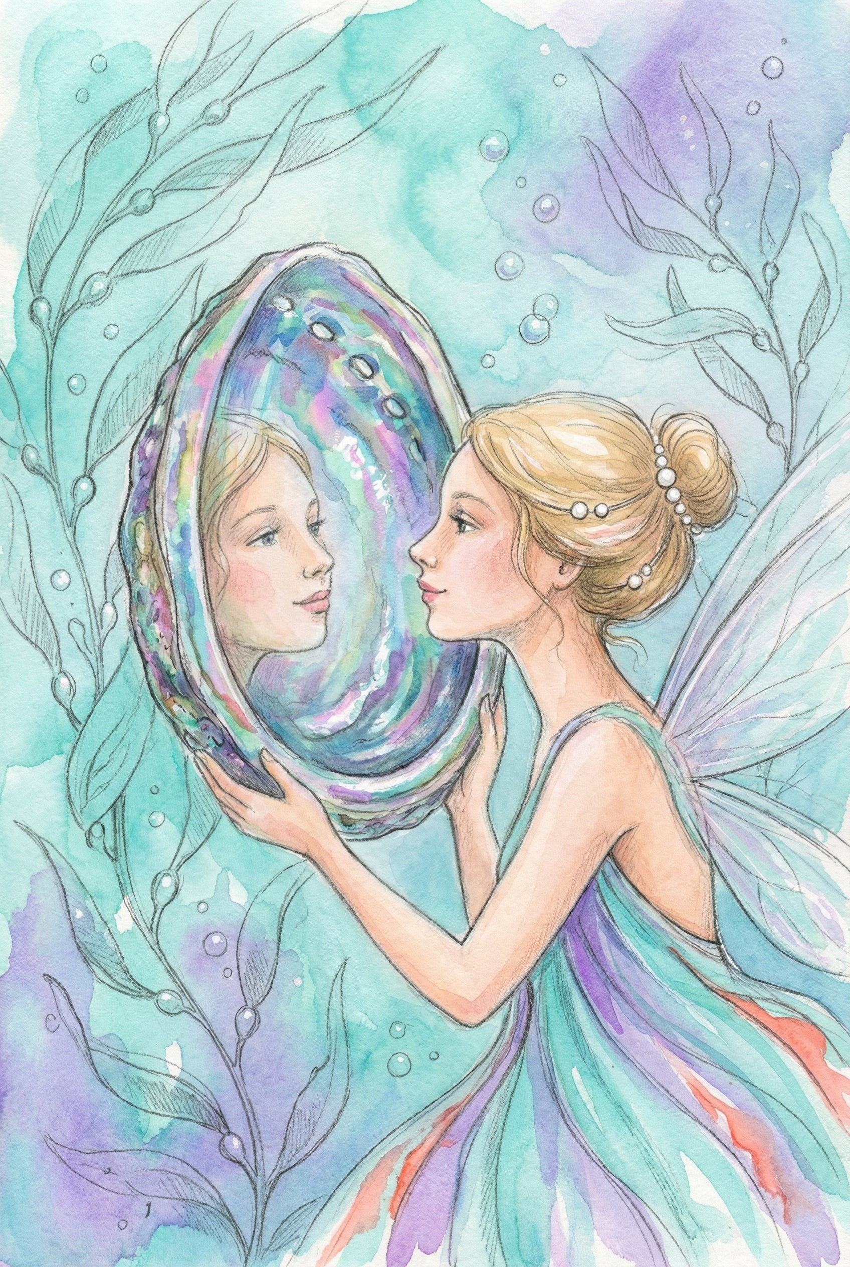 Fairy In Mirror Wall Art - Enchanted Sea Mirror