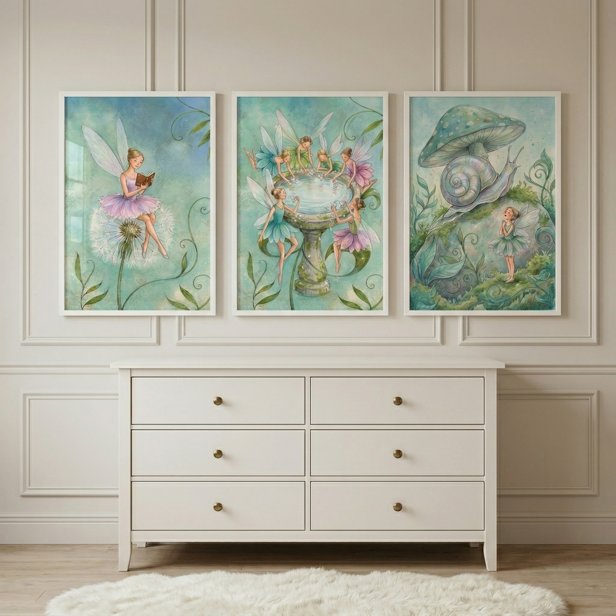 Fantasy Sprites Forest Fairies Wall Art Set of 3 - Whimsical Fairy Garden